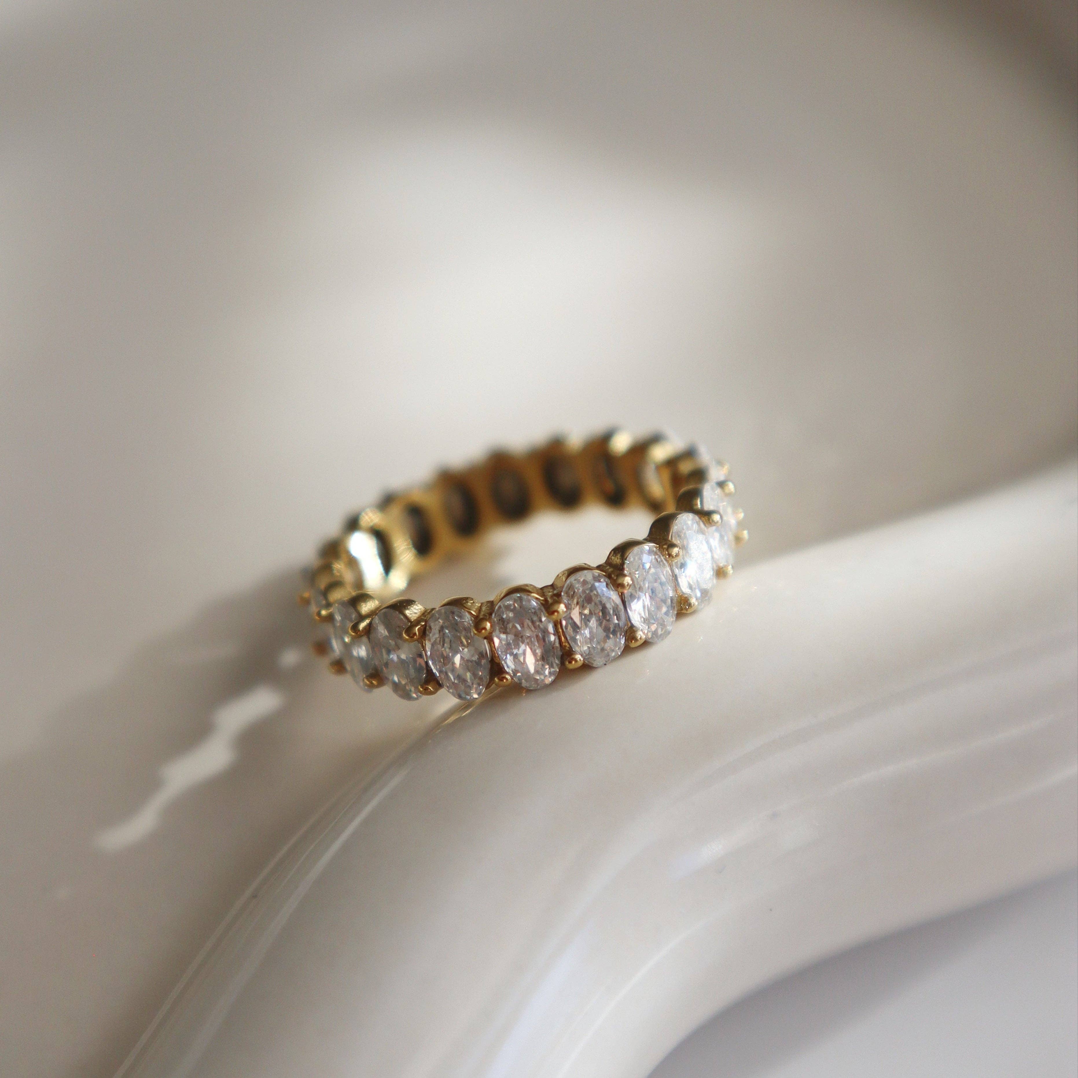 Oval Eternity Cz Ring