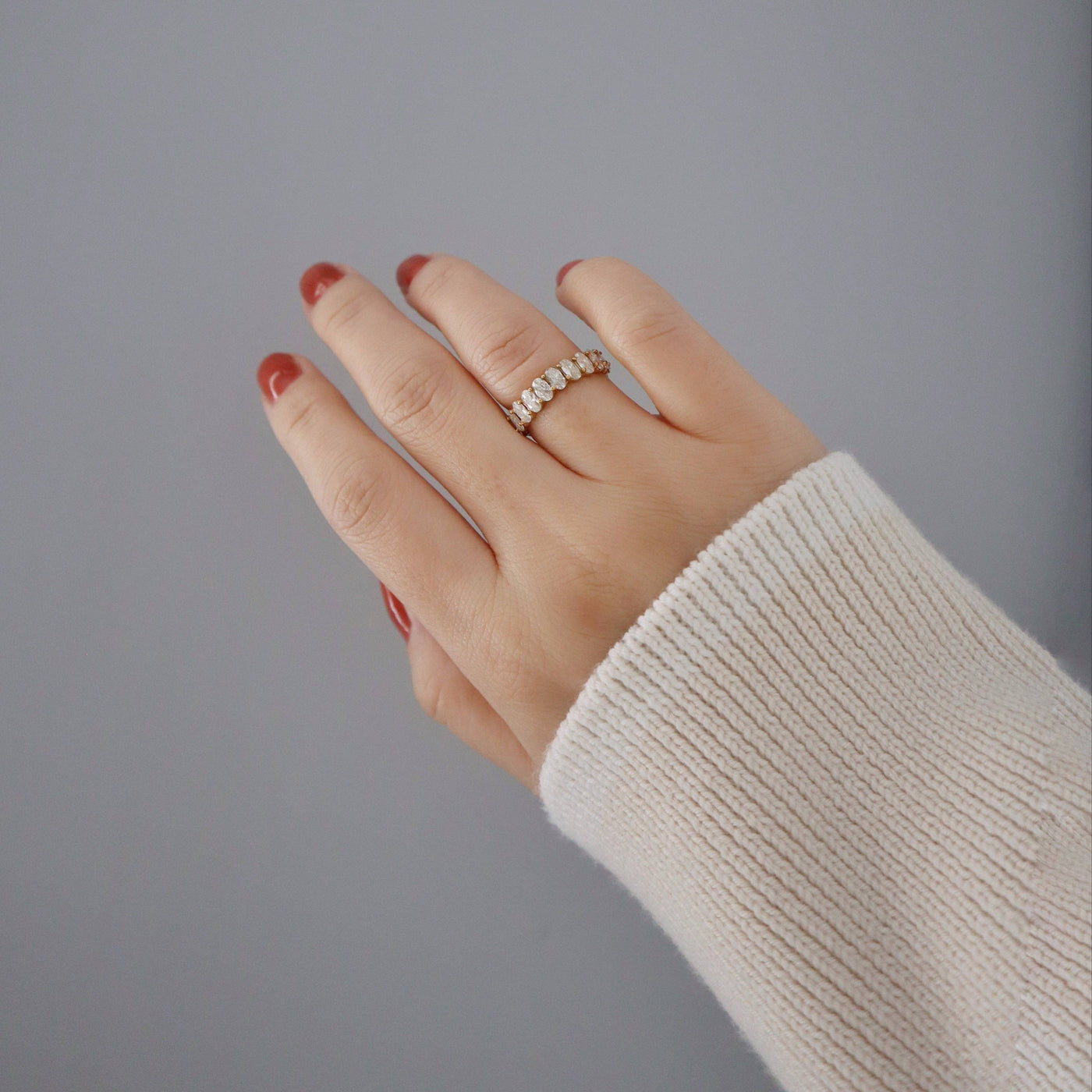 Oval Eternity Cz Ring