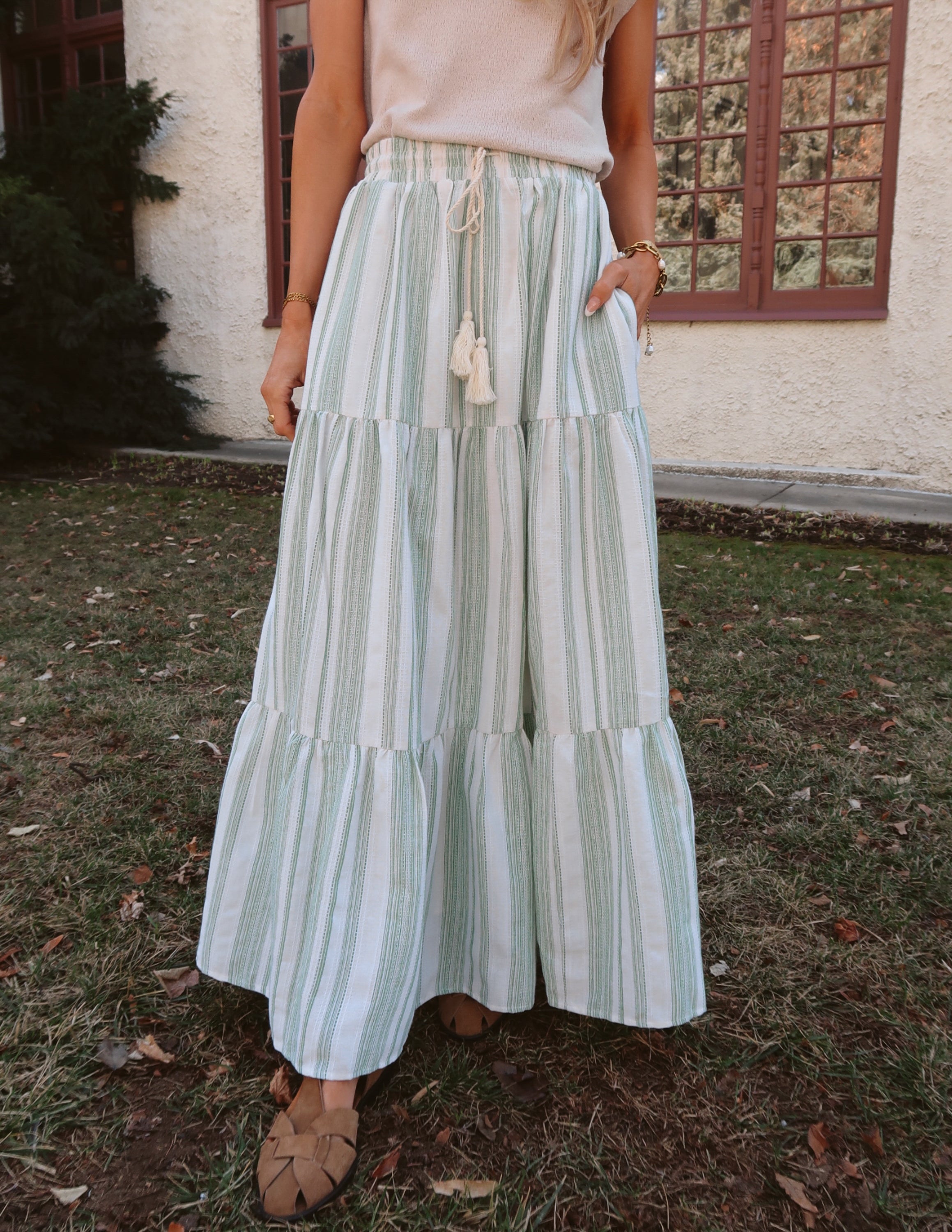 Kira Striped Maxi Skirt