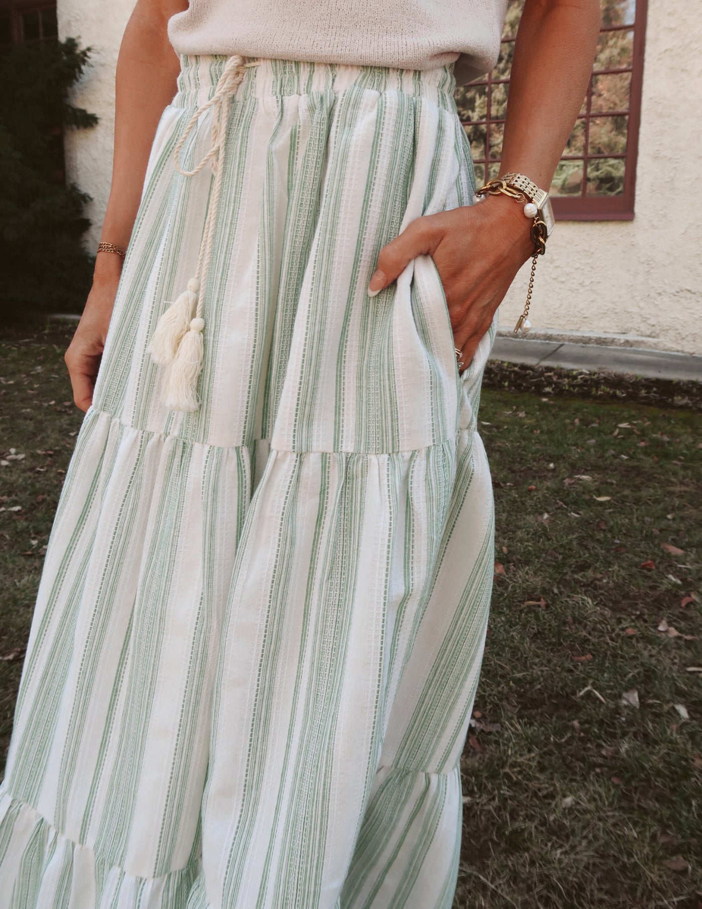 Kira Striped Maxi Skirt
