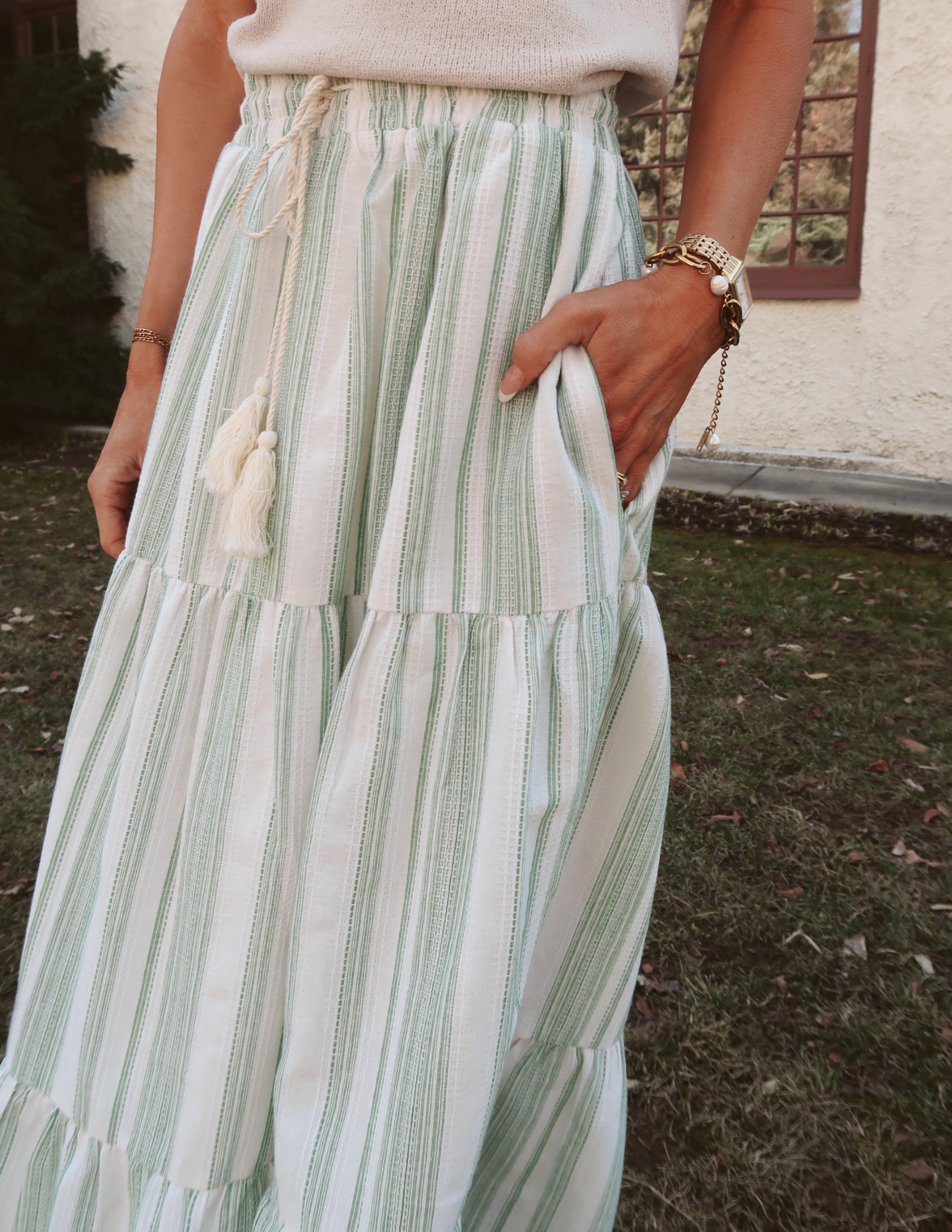 Kira Striped Maxi Skirt