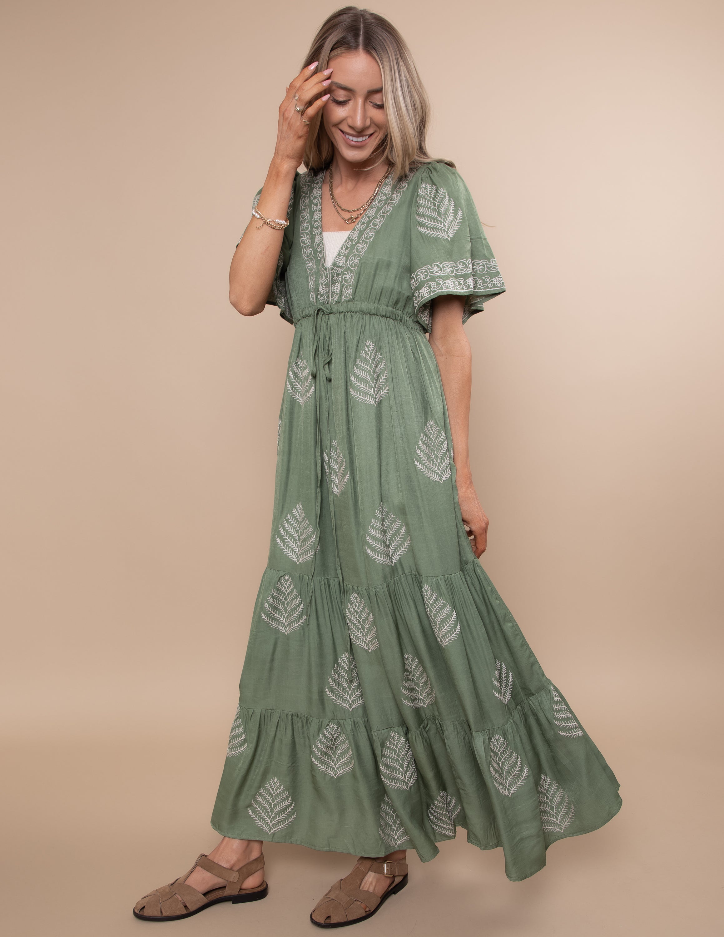 Botanical Embroidered Dress