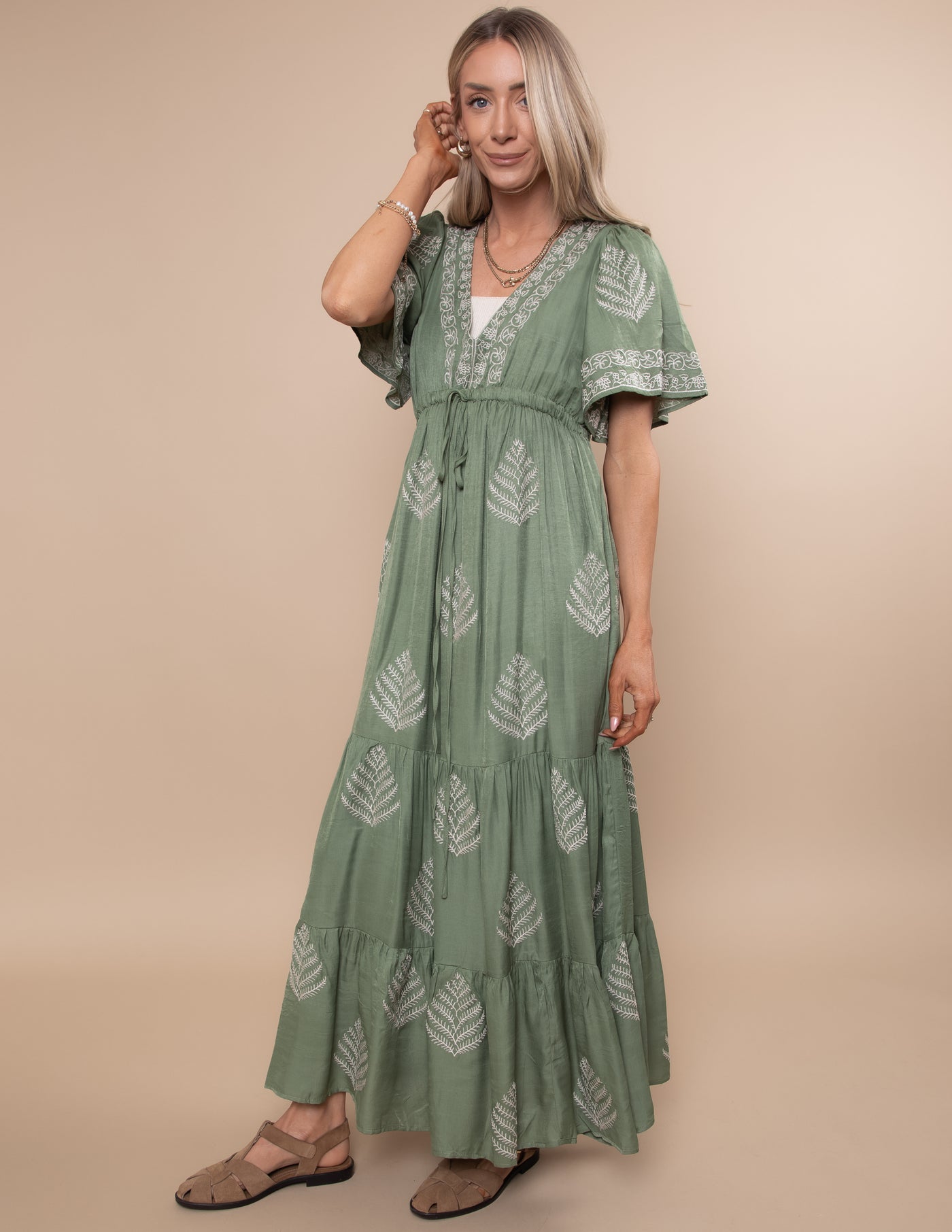 Botanical Embroidered Dress
