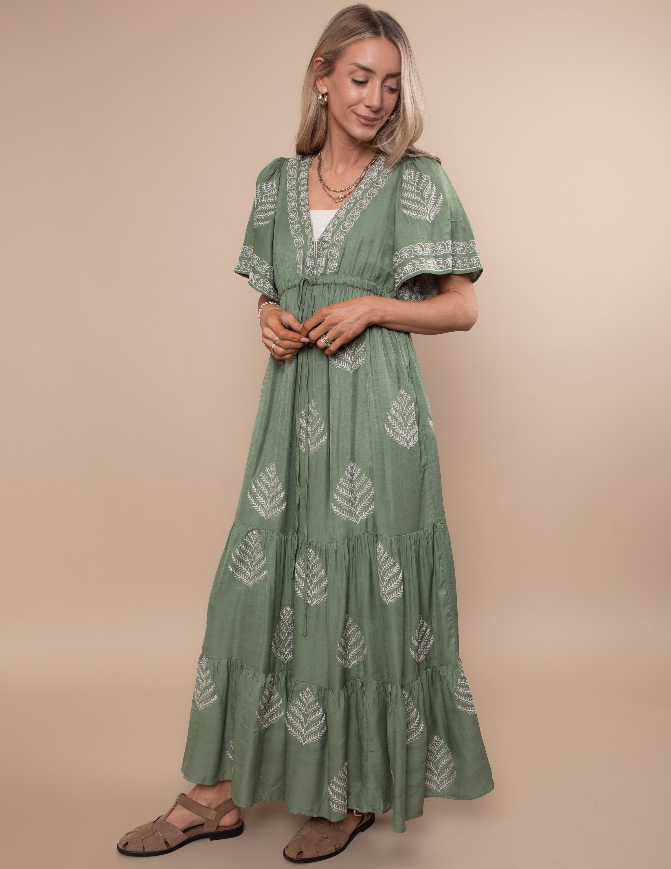 Botanical Embroidered Dress