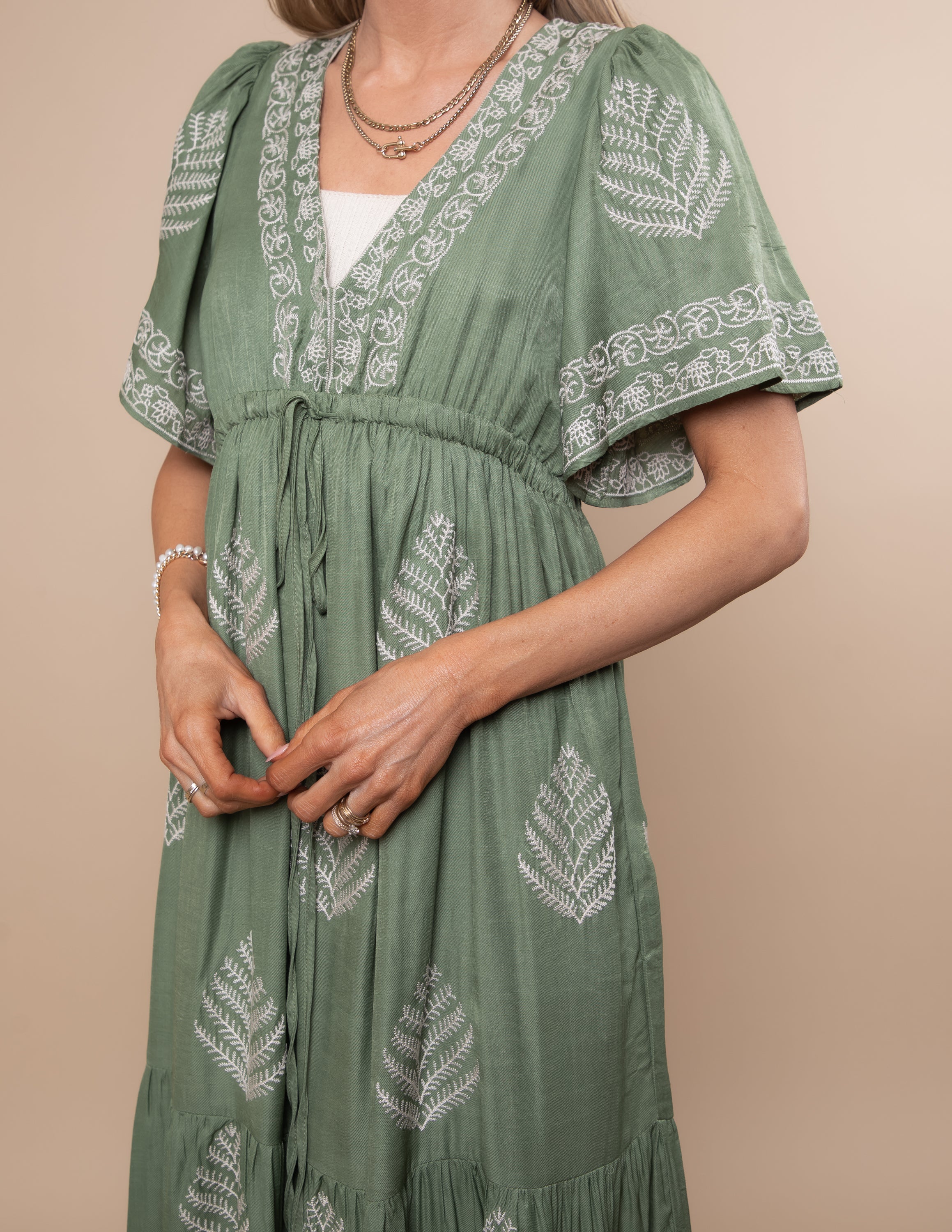 Botanical Embroidered Dress