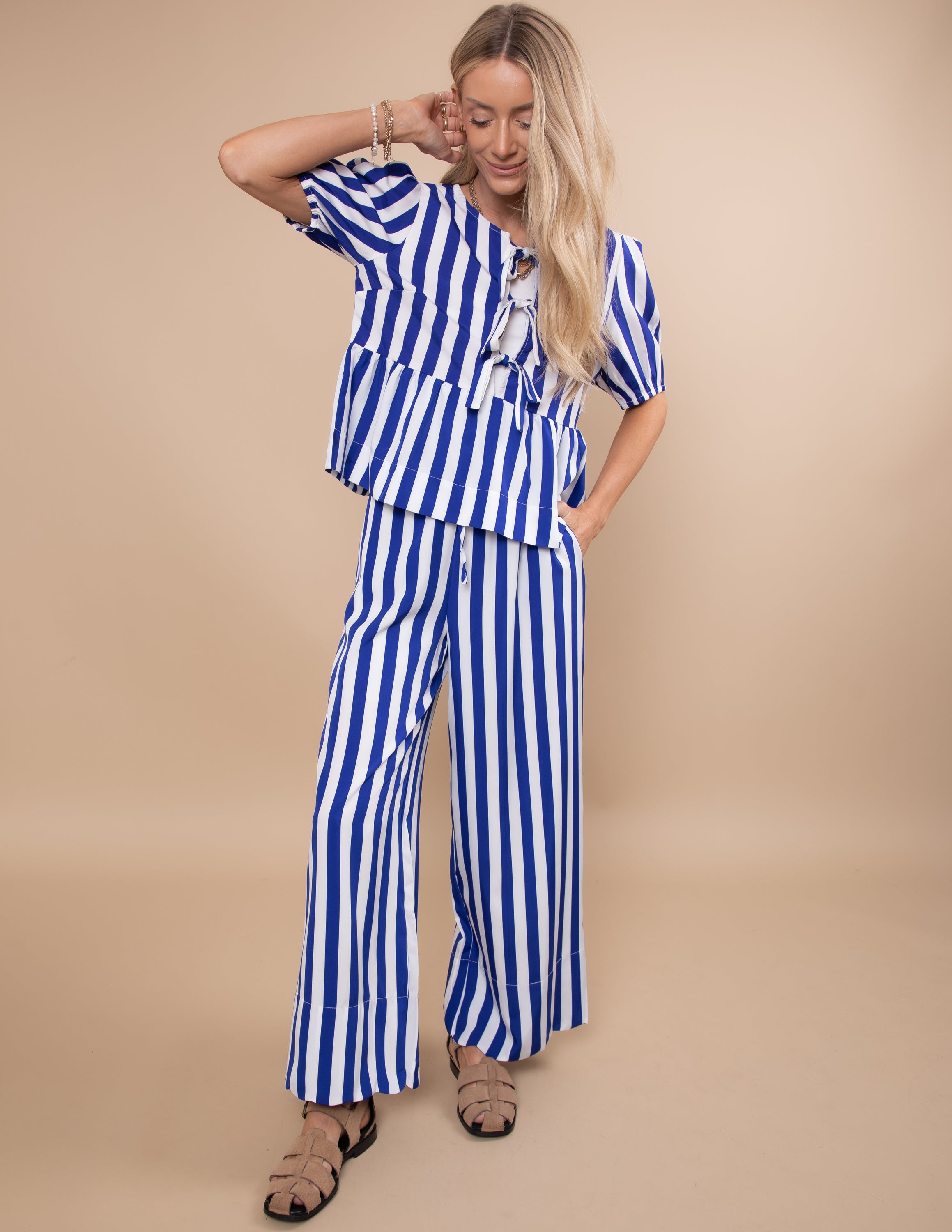 Greta Striped Two Piece Set