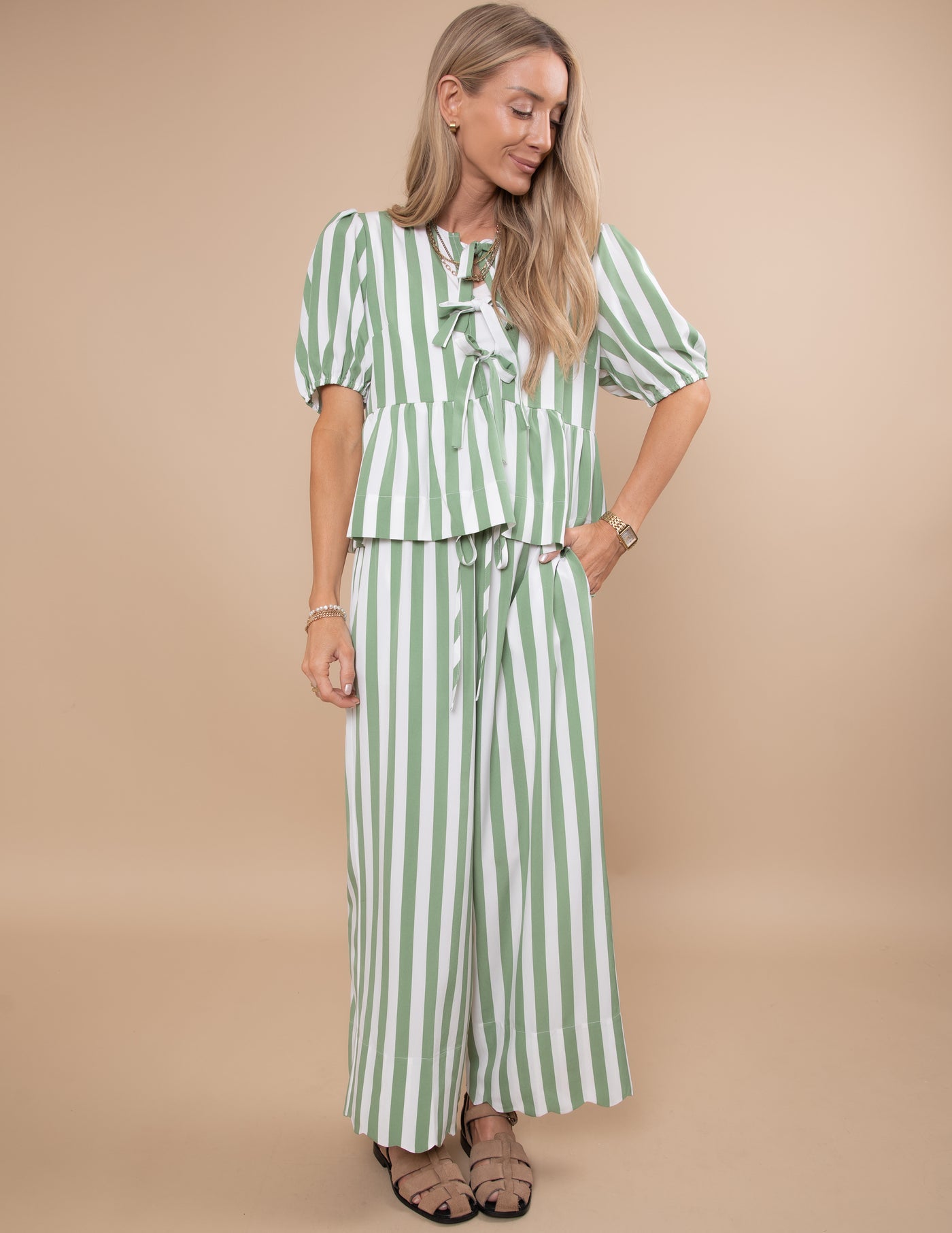 Greta Striped Two Piece Set