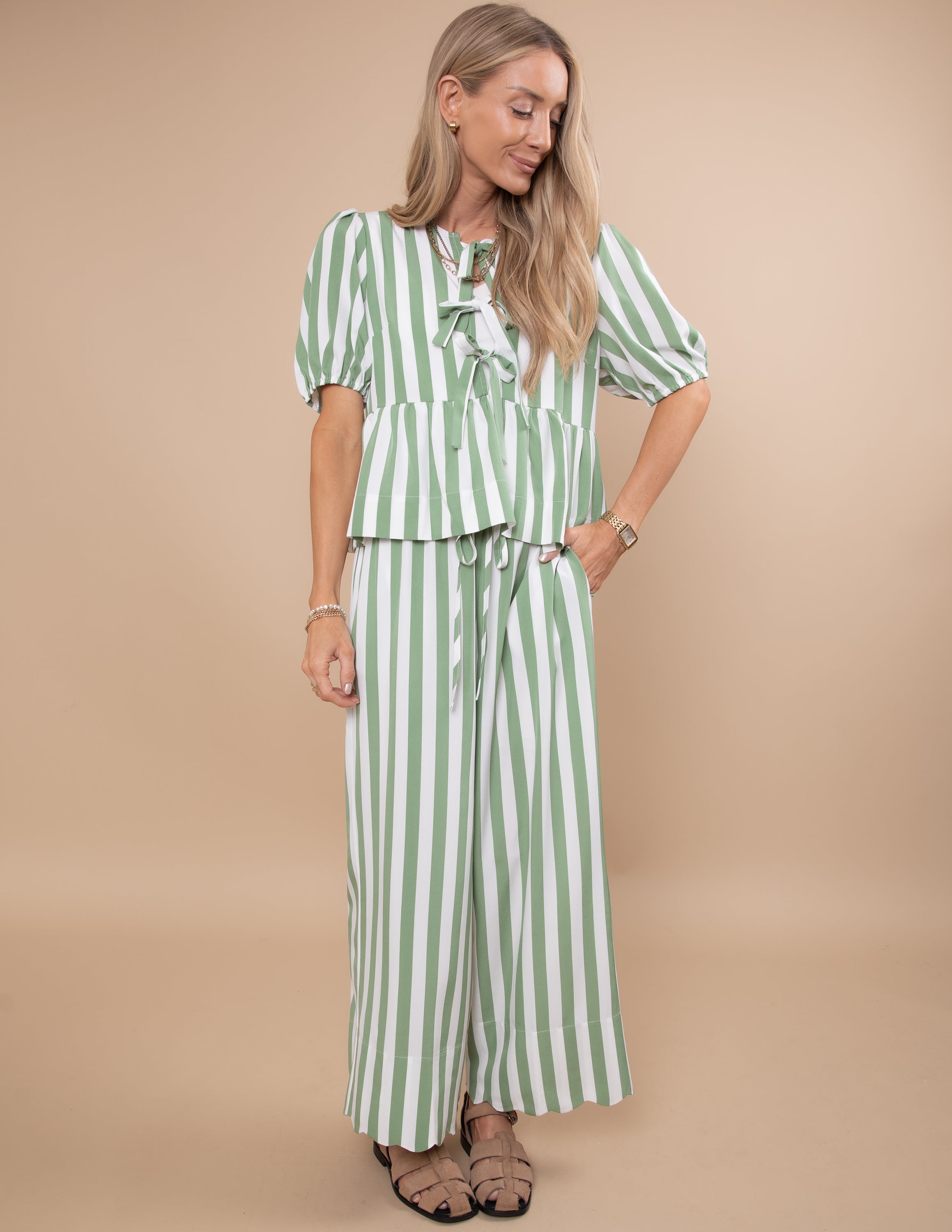 Greta Striped Two Piece Set