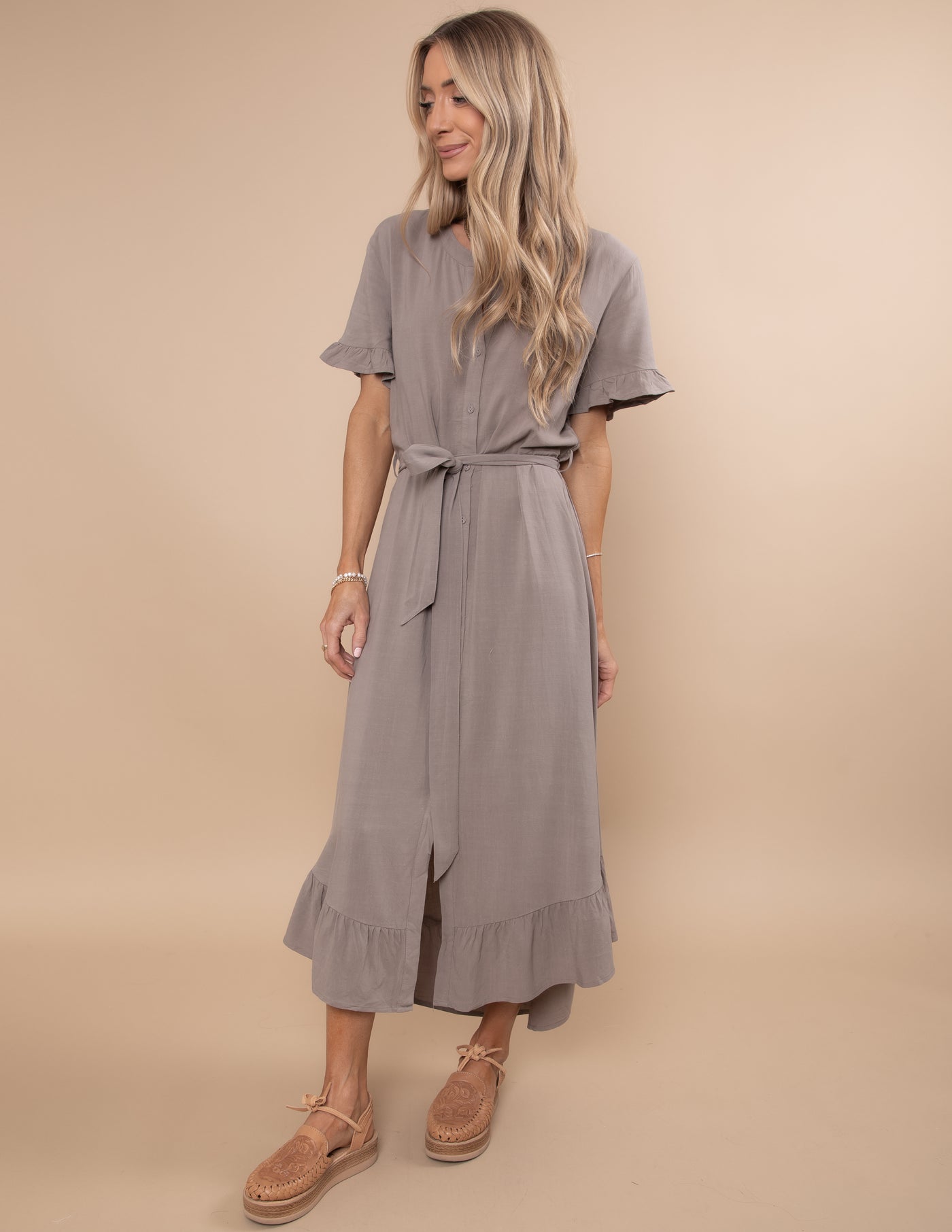 Madi Ruffled Shirt Dress