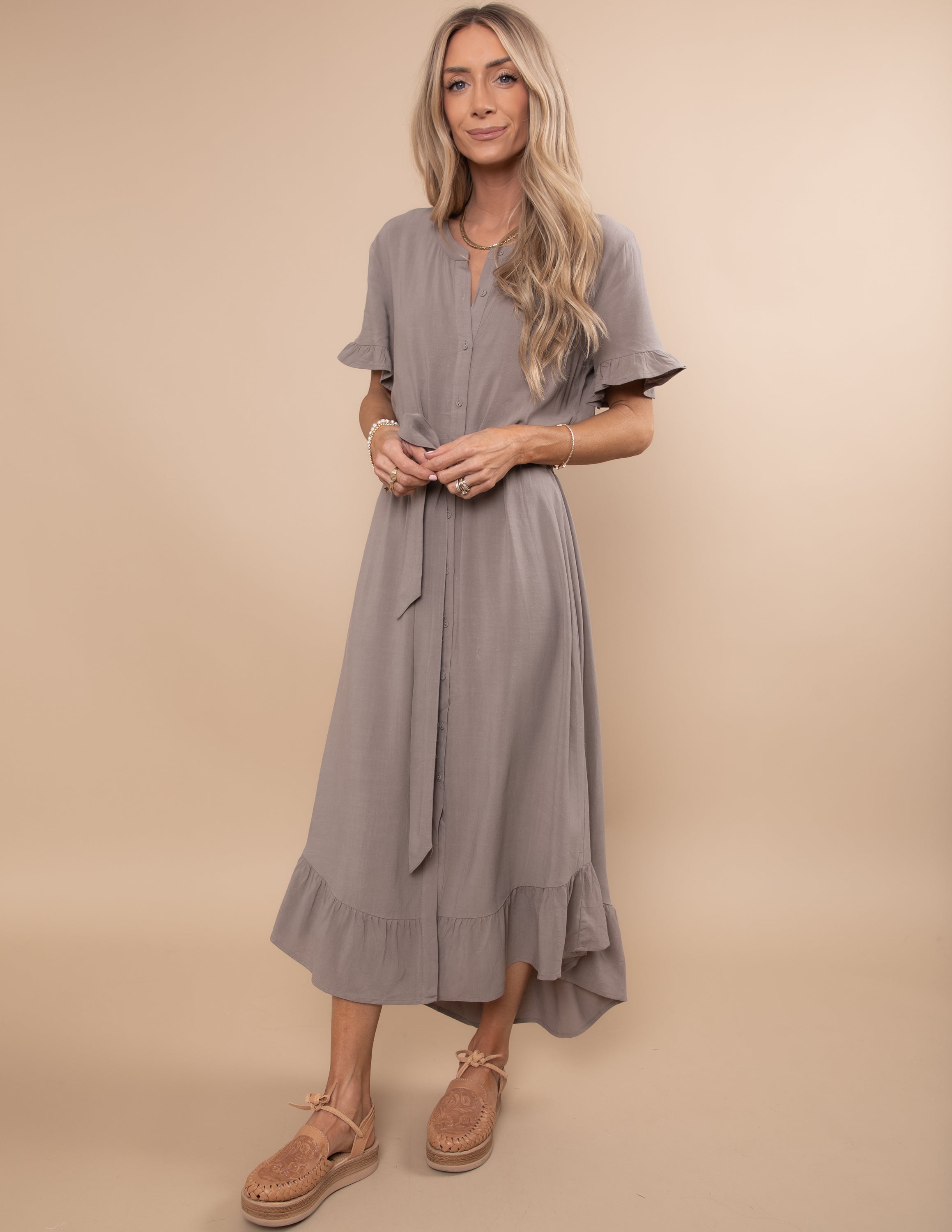 Madi Ruffled Shirt Dress
