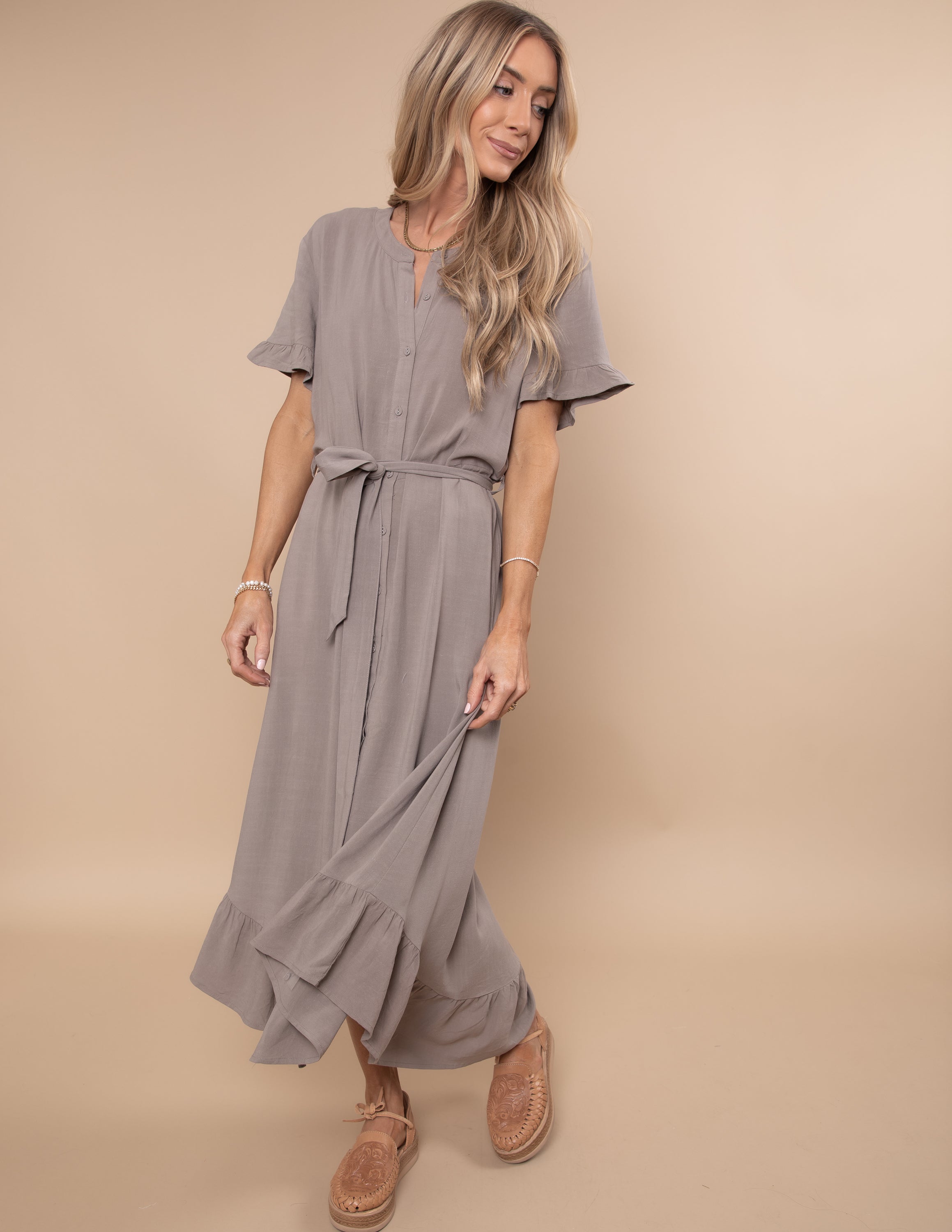 Madi Ruffled Shirt Dress