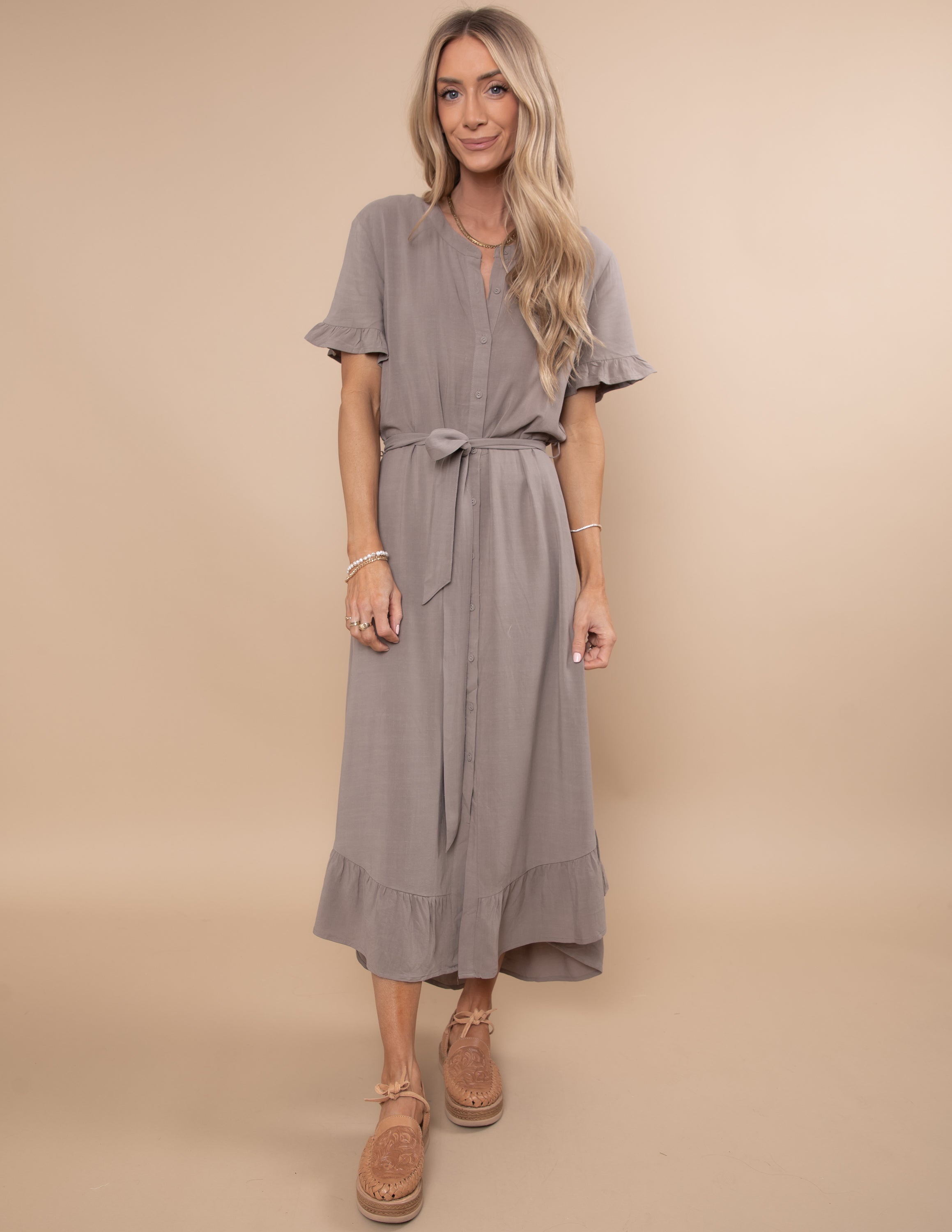 Madi Ruffled Shirt Dress