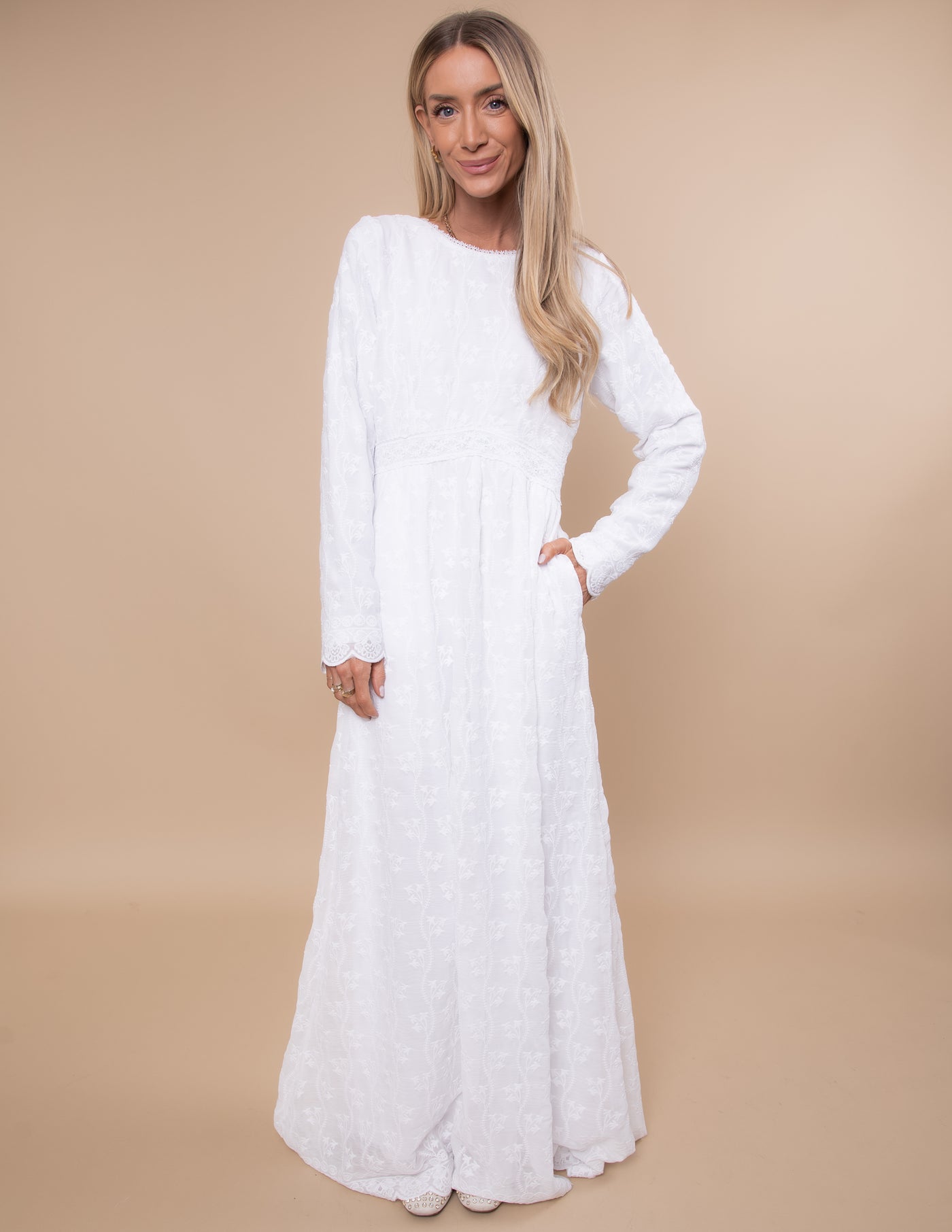 Ruth Floral Embroidered Temple Dress