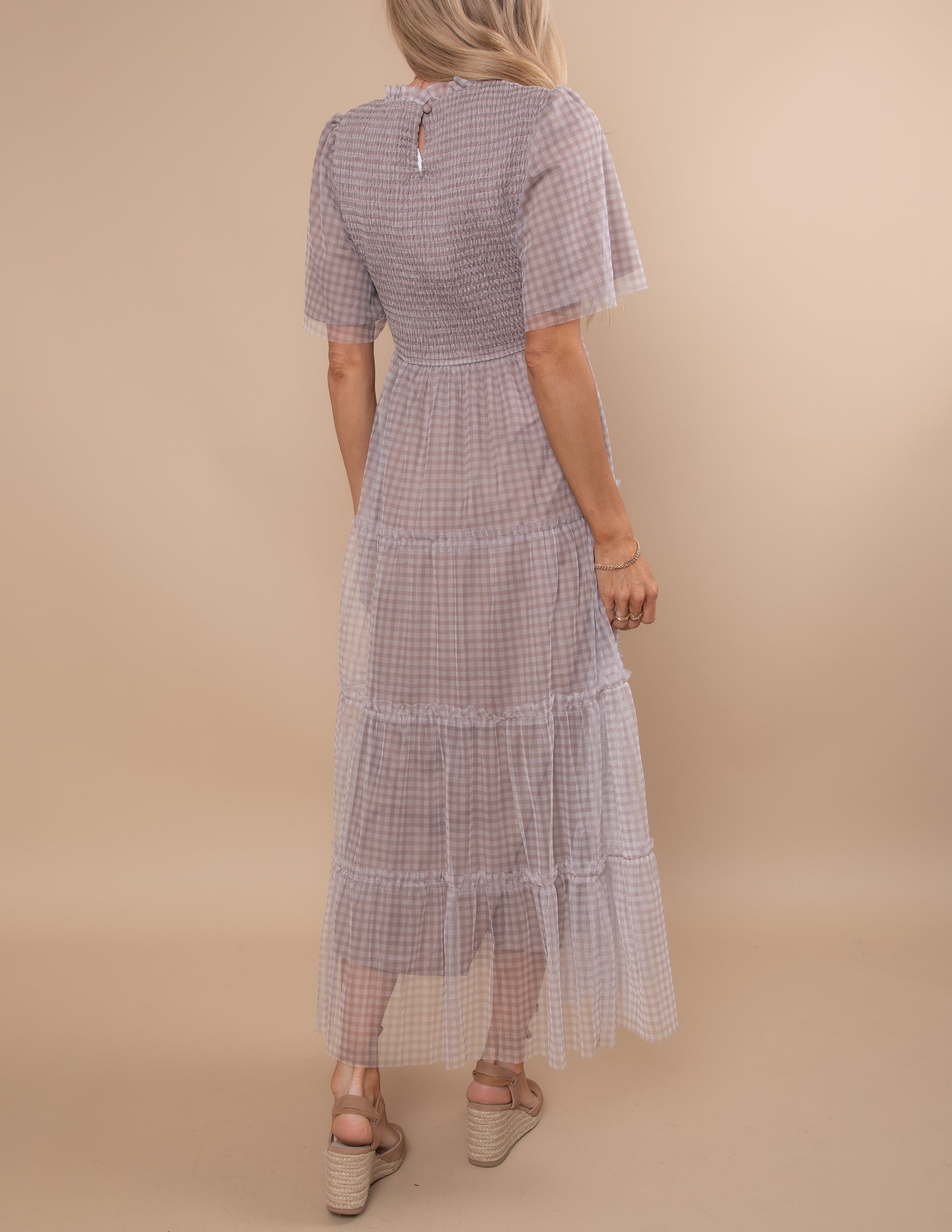 Brooks Gingham Tiered Dress