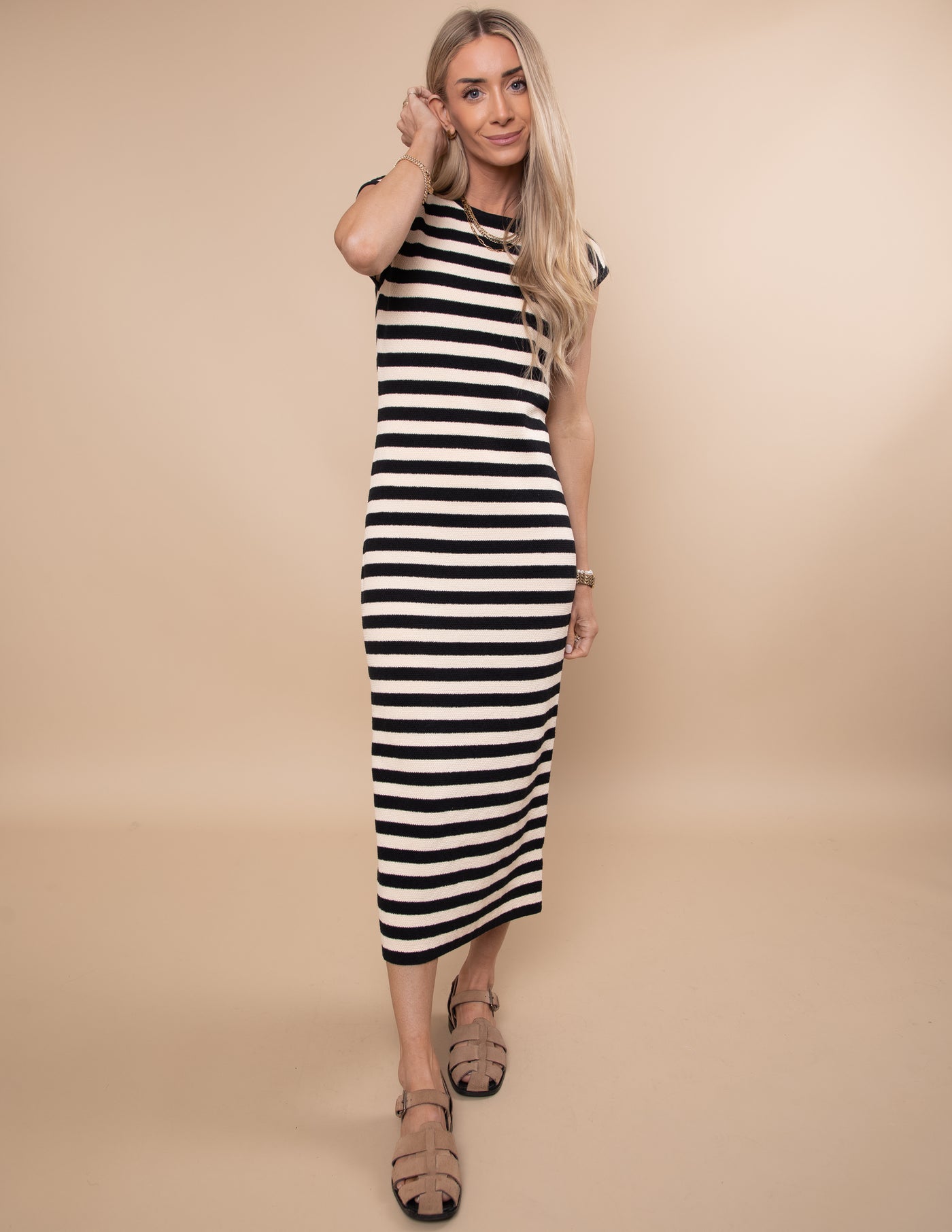 Jessica Striped Midi Dress