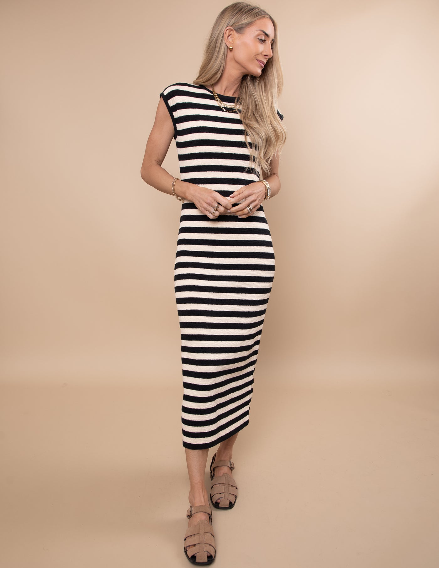 Jessica Striped Midi Dress