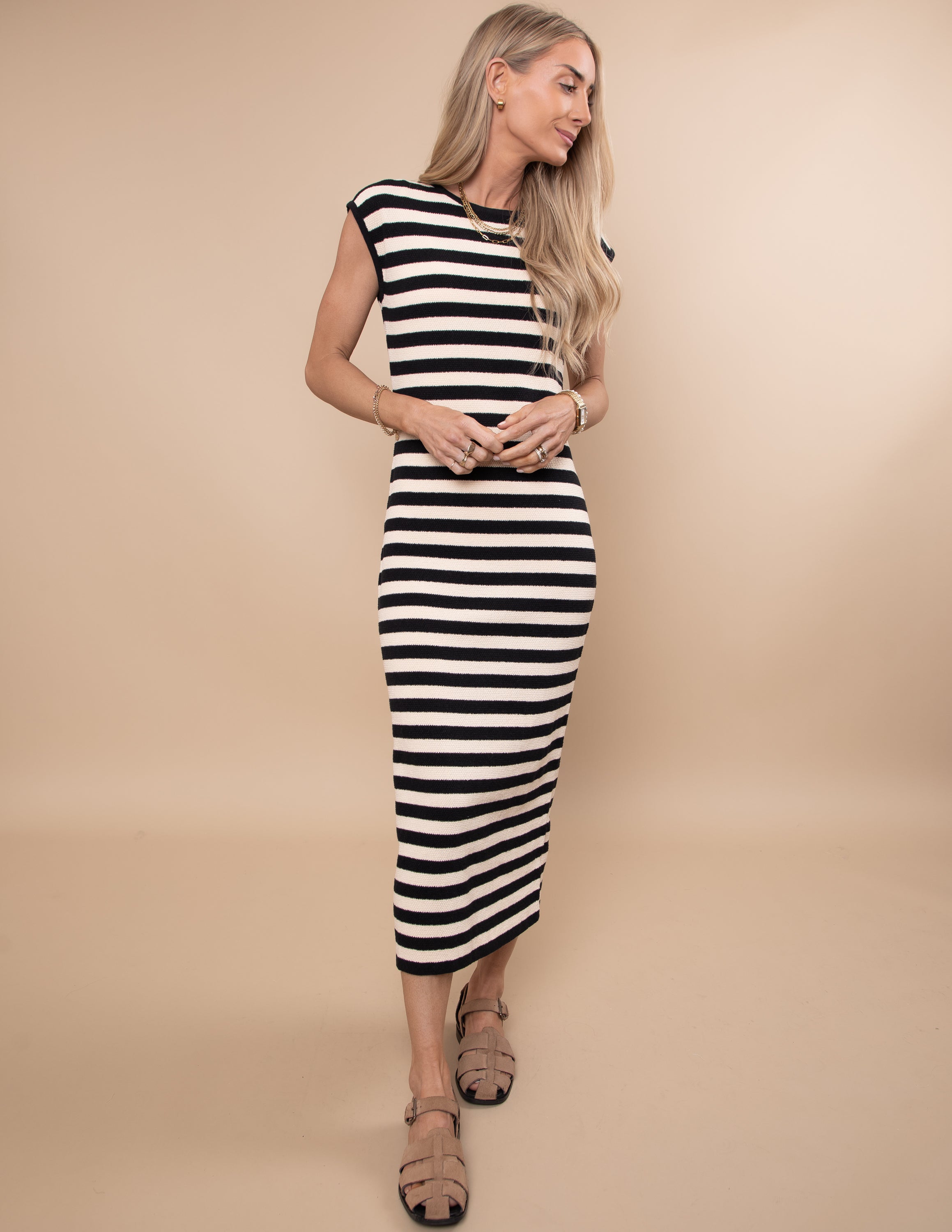 Jessica Striped Midi Dress