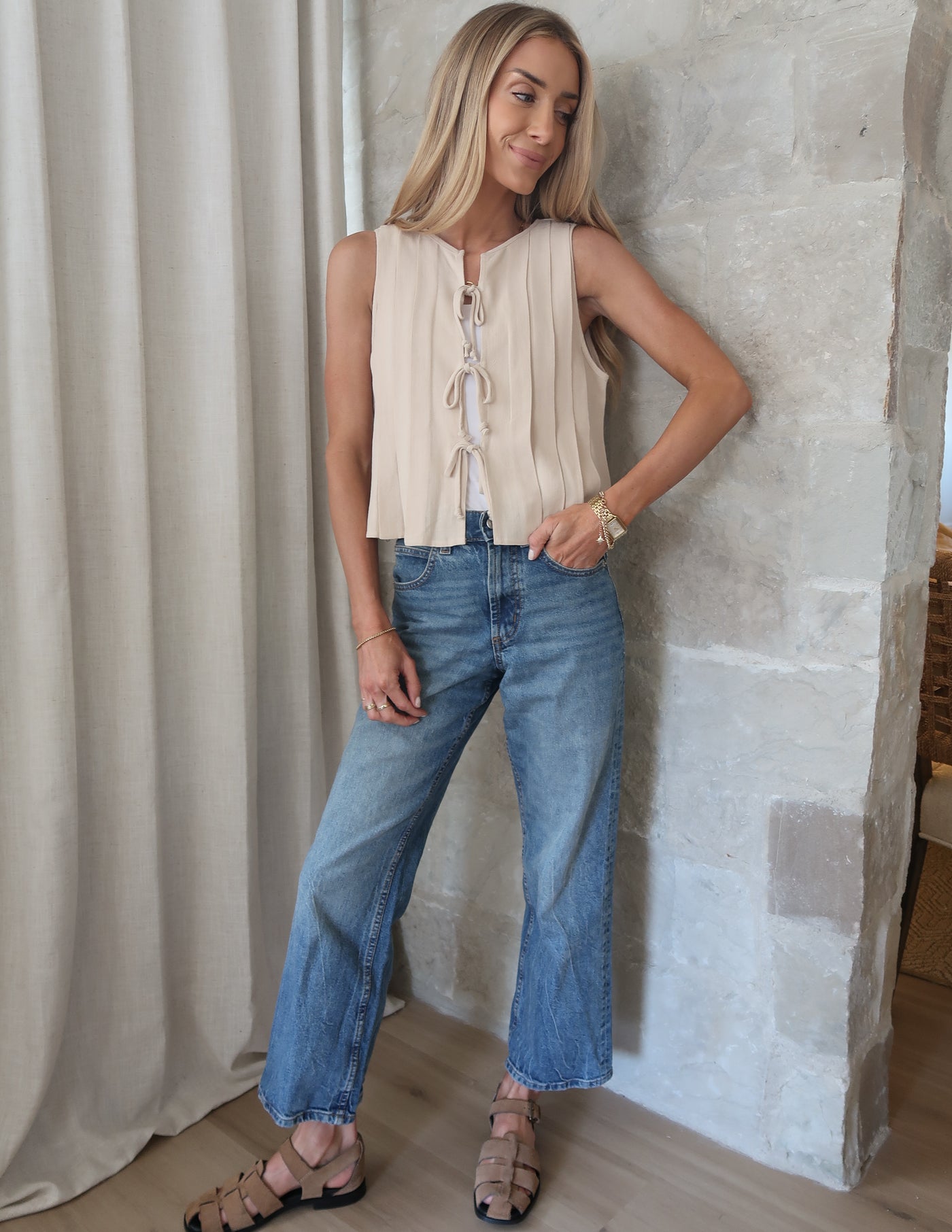 Aubrey Pleated Top