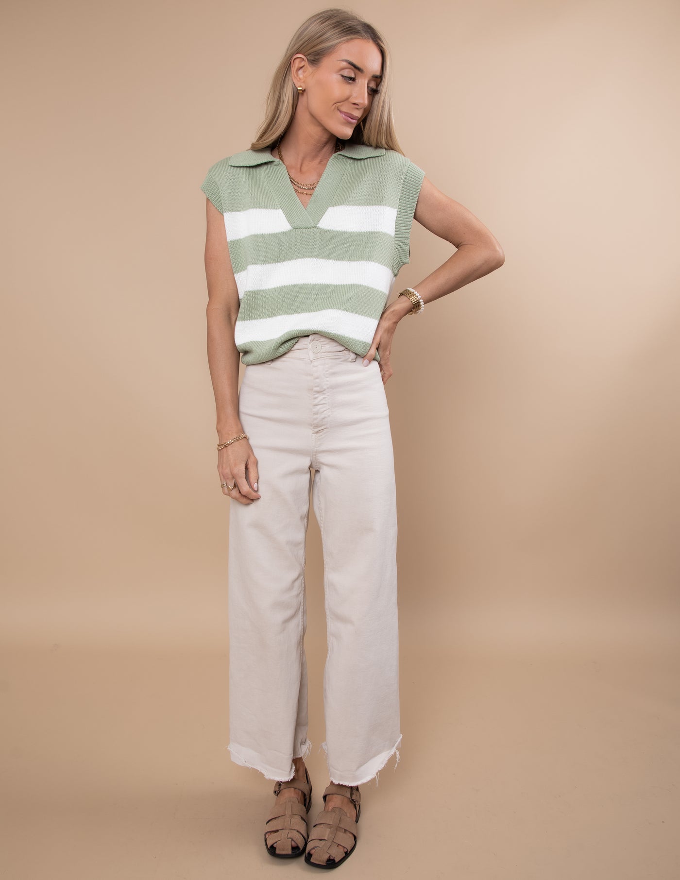 Layne Striped Polo Top