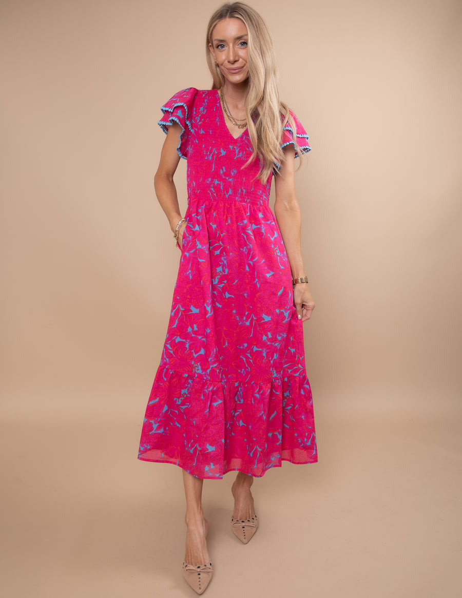 Delina Floral Midi Dress
