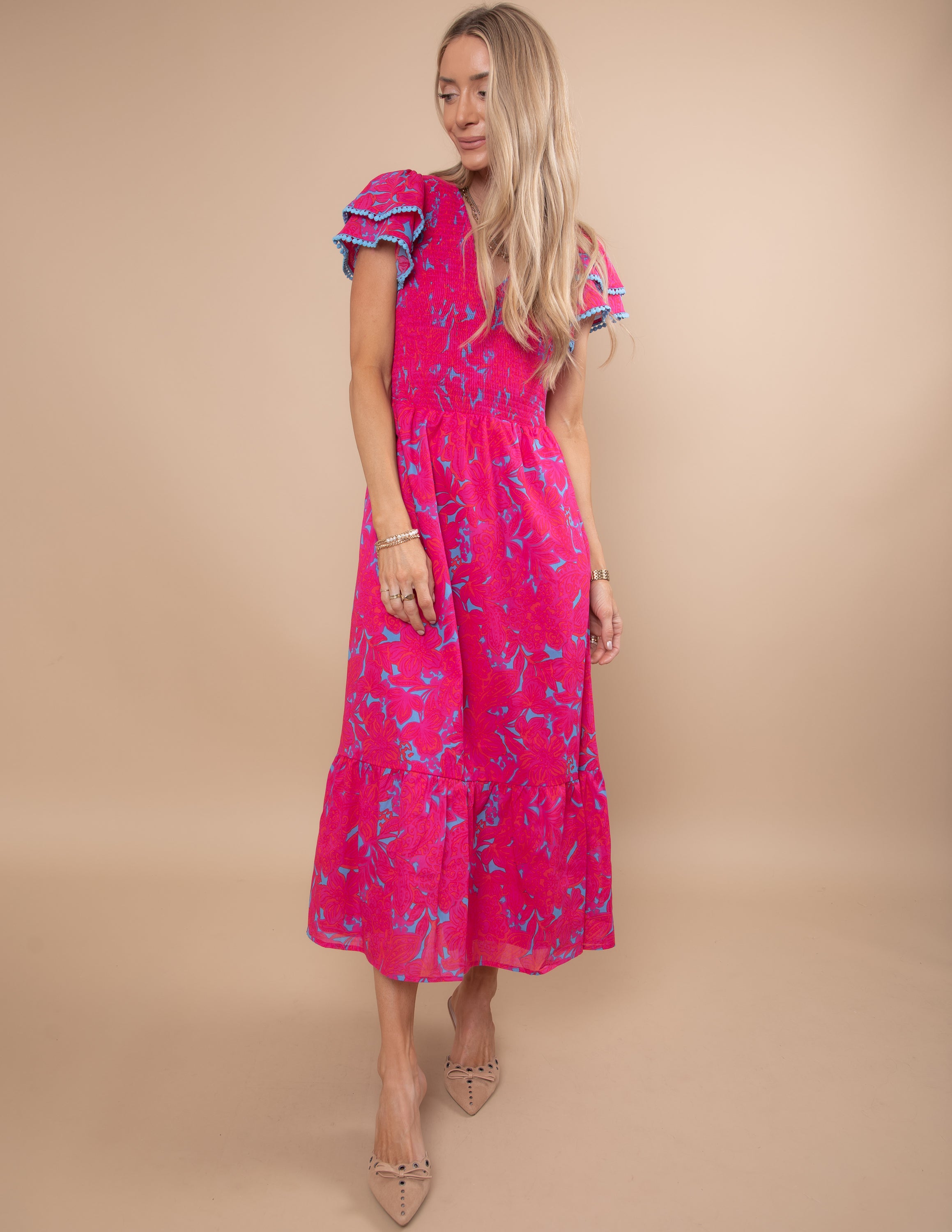 Delina Floral Midi Dress