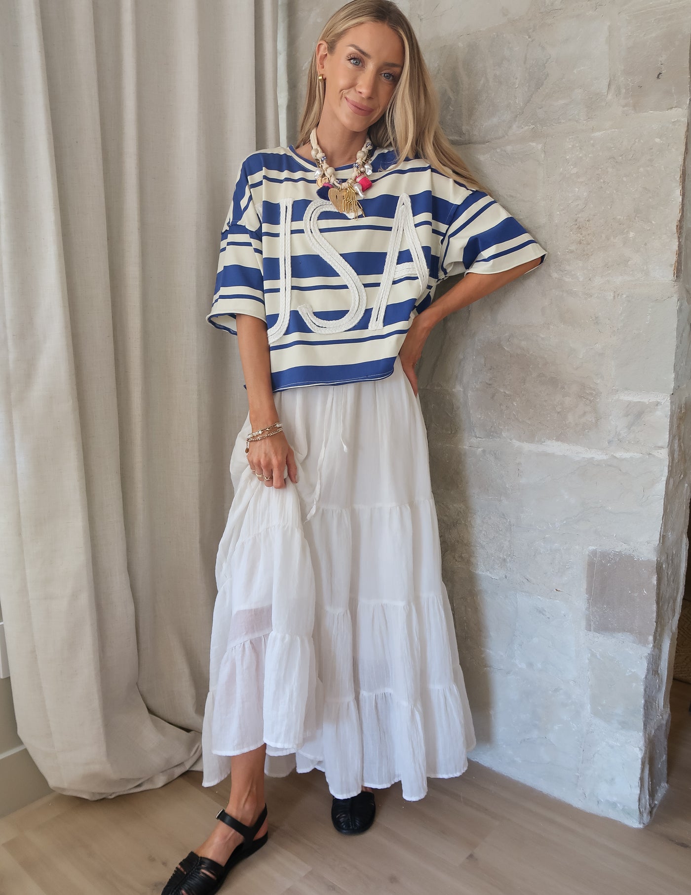 USA Stripe Short Sleeve Top