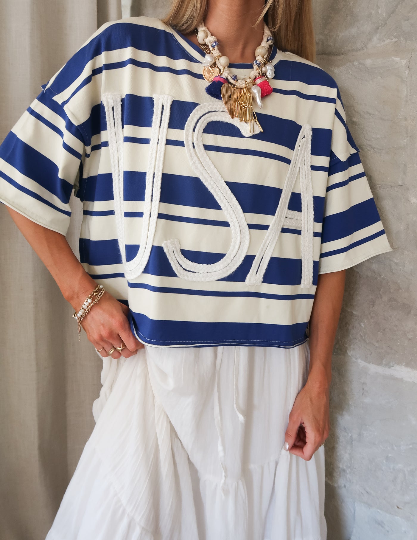 USA Stripe Short Sleeve Top
