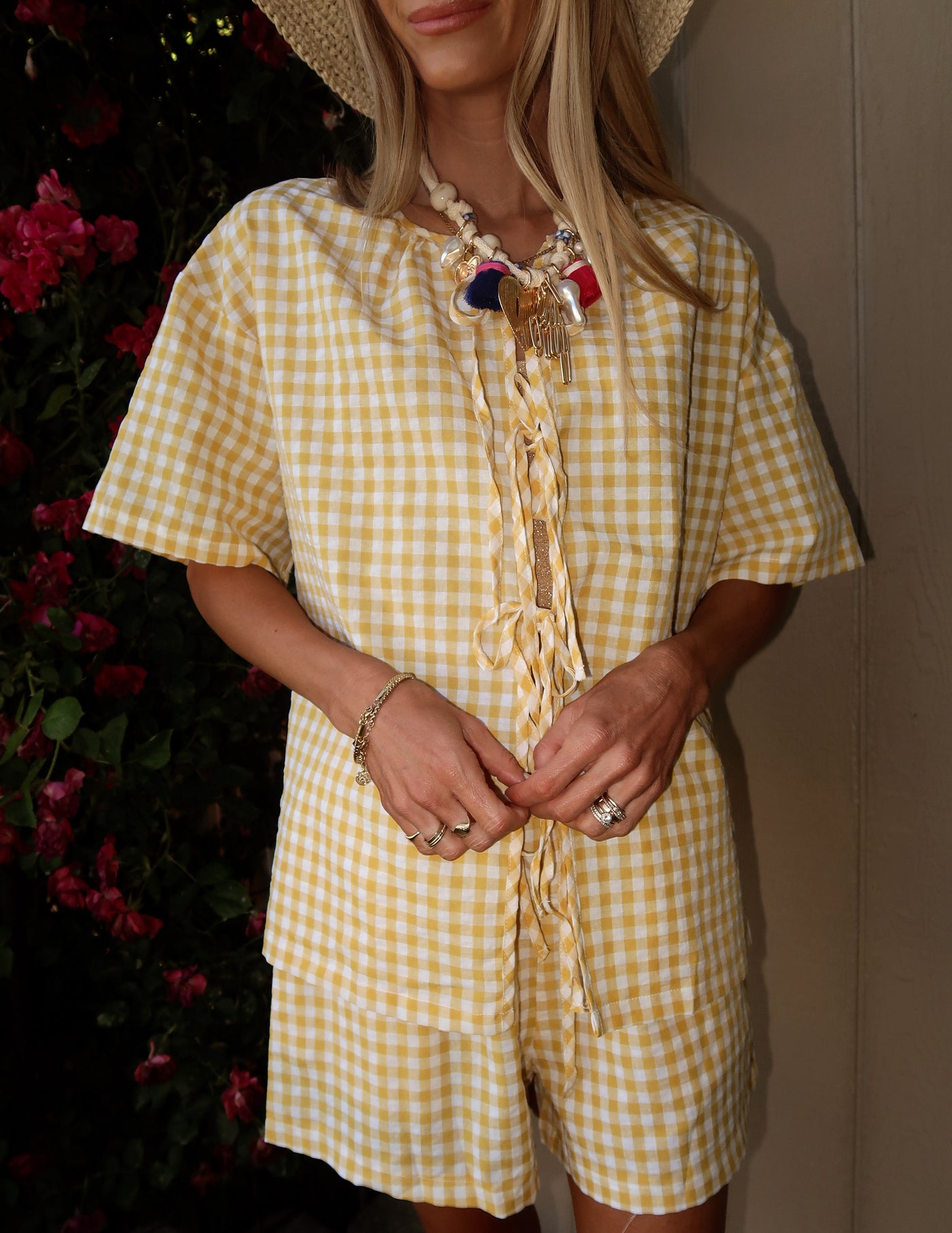 Malia Gingham Beach Set