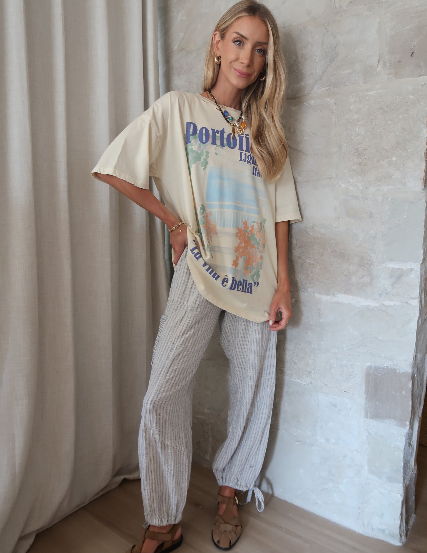 Portofino Italy Distressed Graphic Tee