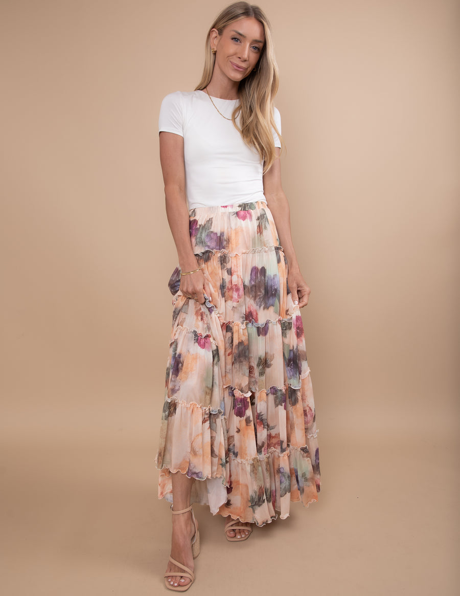 Soft Petals Maxi Skirt