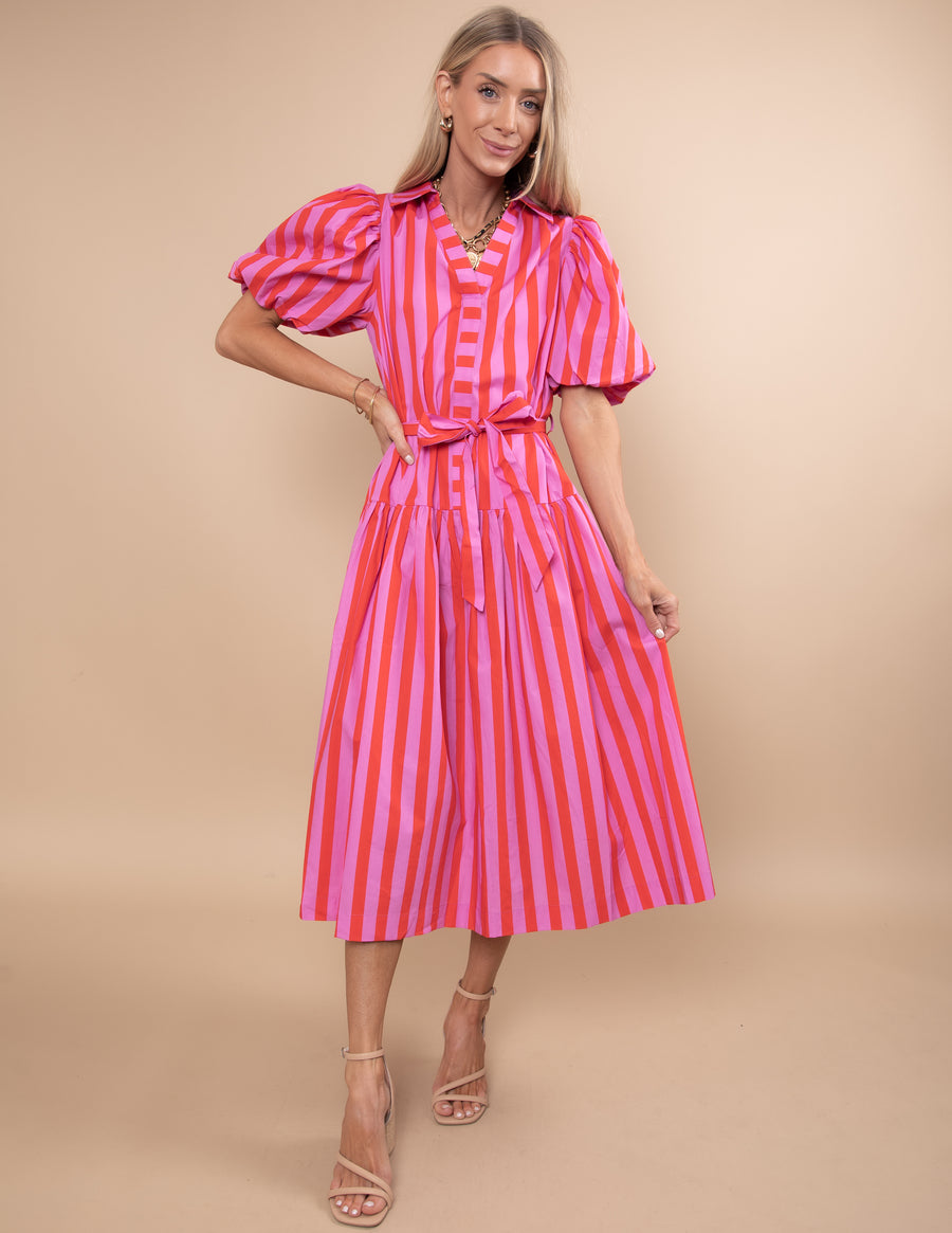 Rosy Stripe Dress