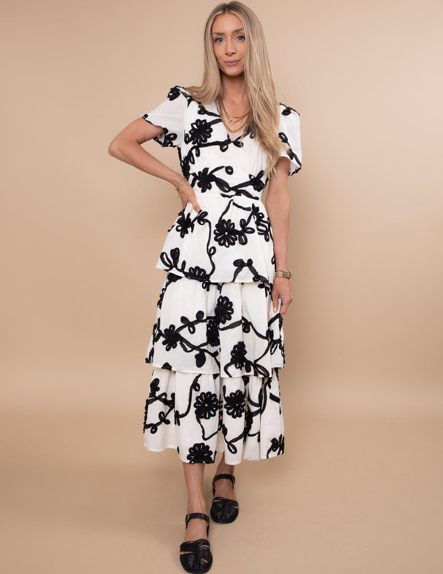 Petal Stitch Midi Dress