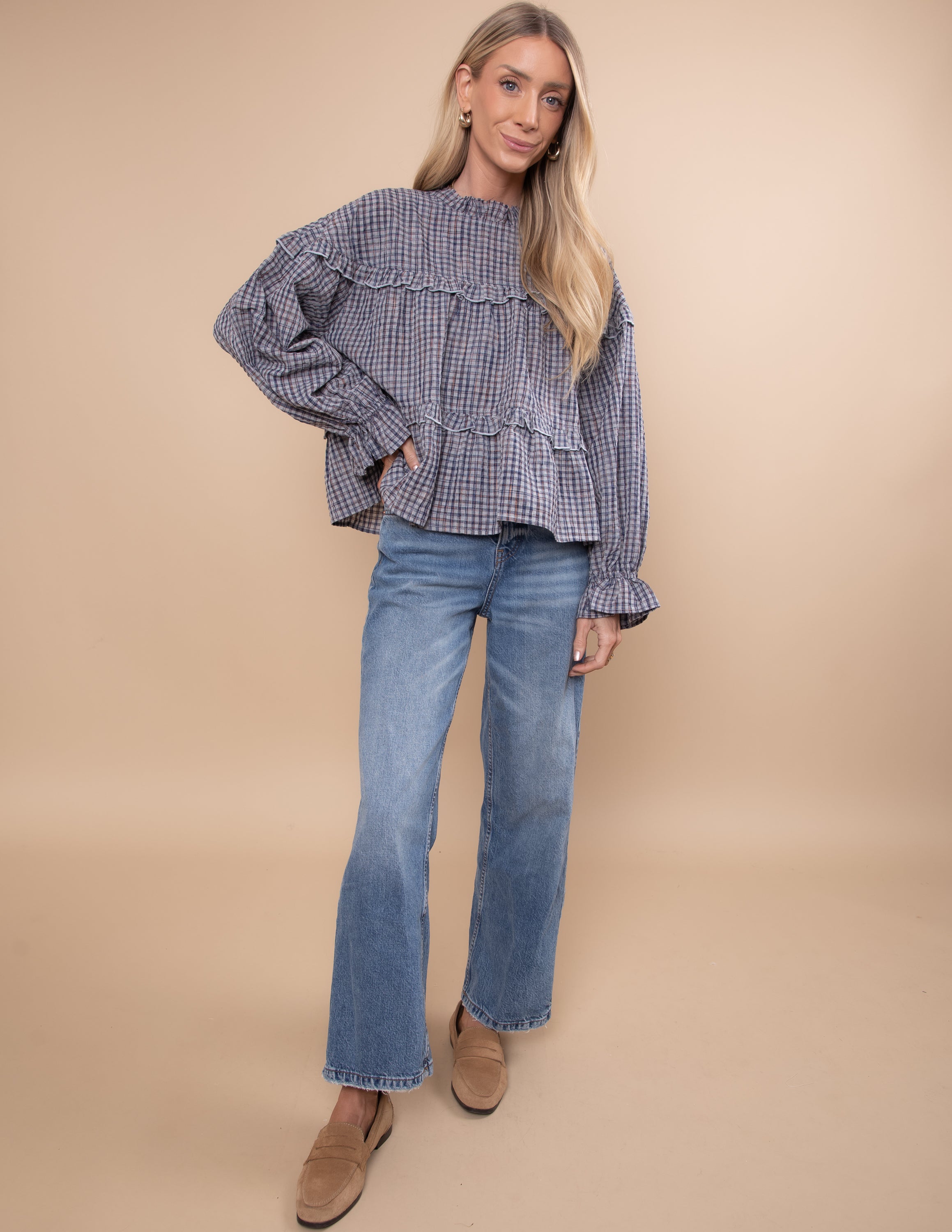 Sloane Plaid Top