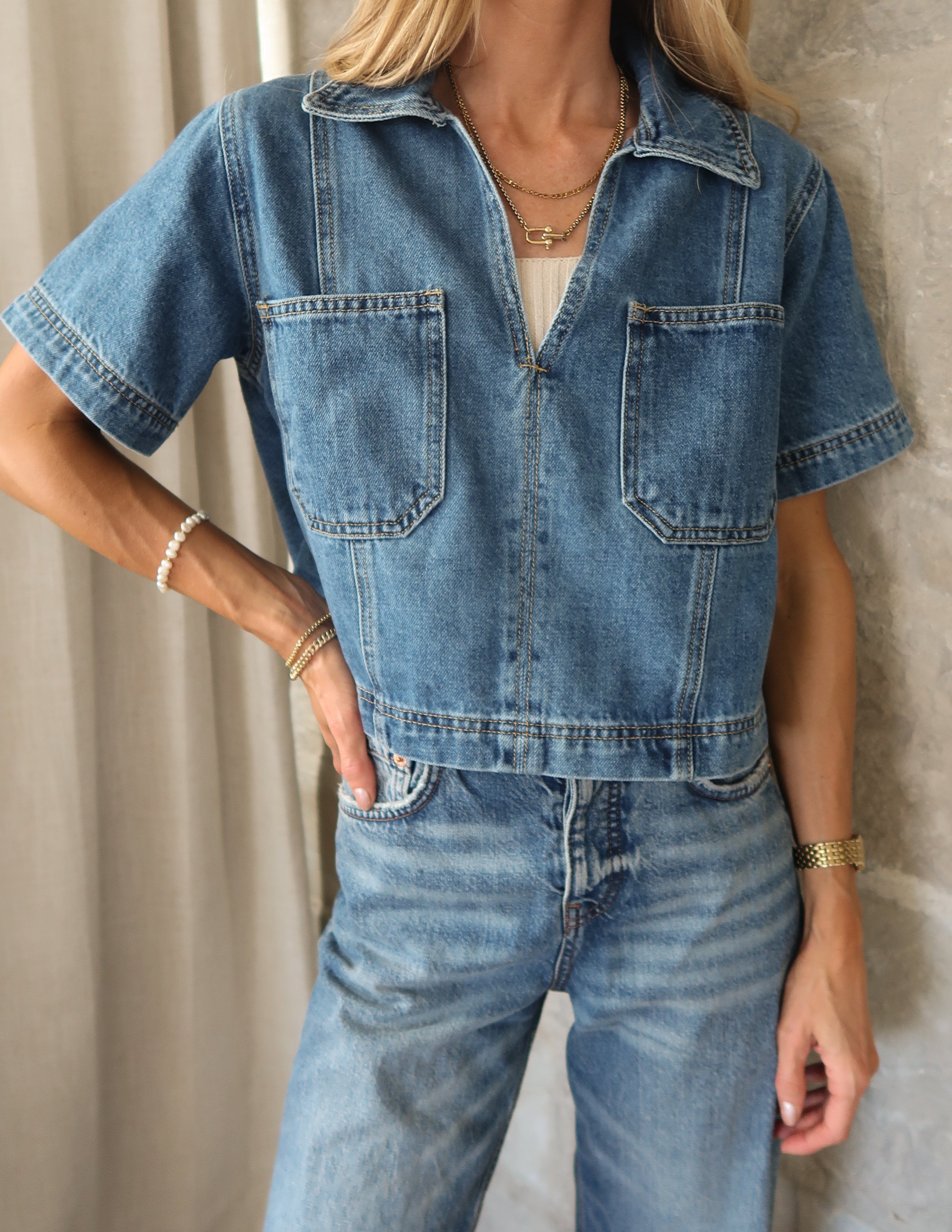 Skye Denim Crop Top