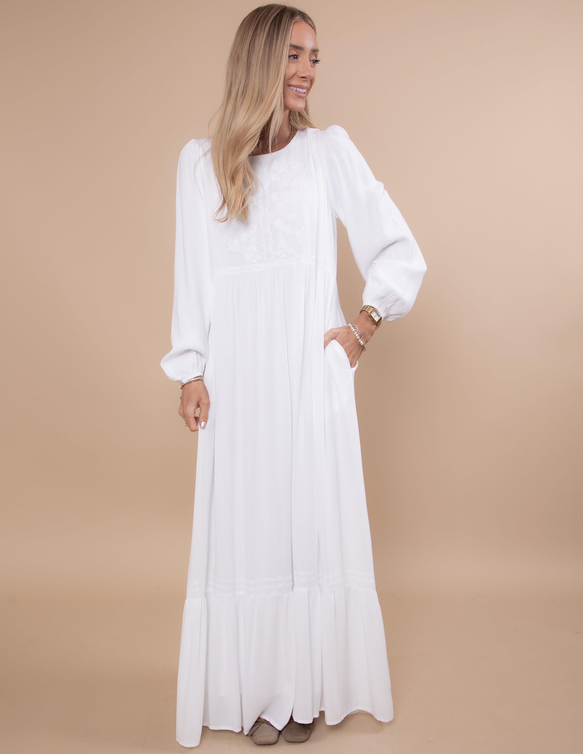 Starlight Embroidered Temple Dress