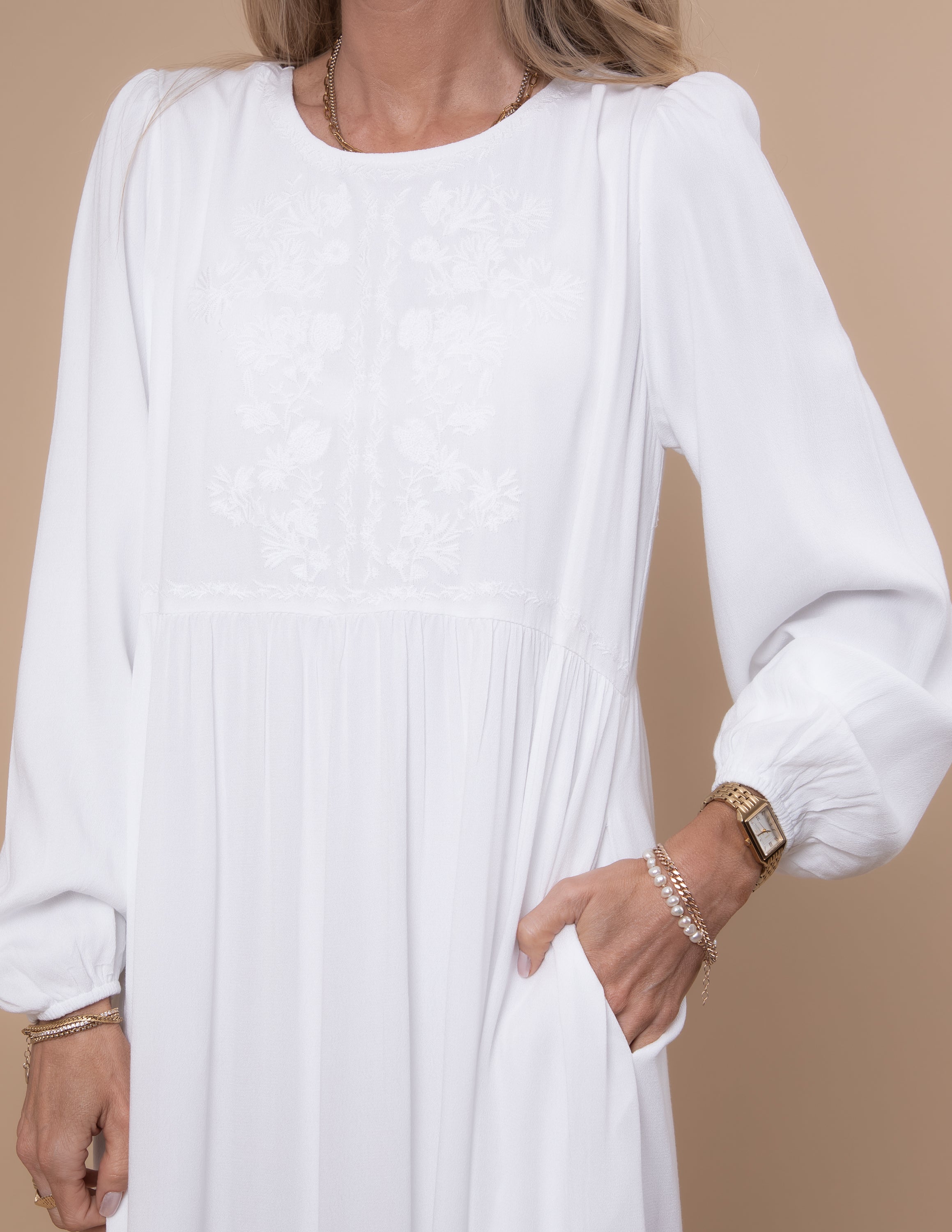 Starlight Embroidered Temple Dress