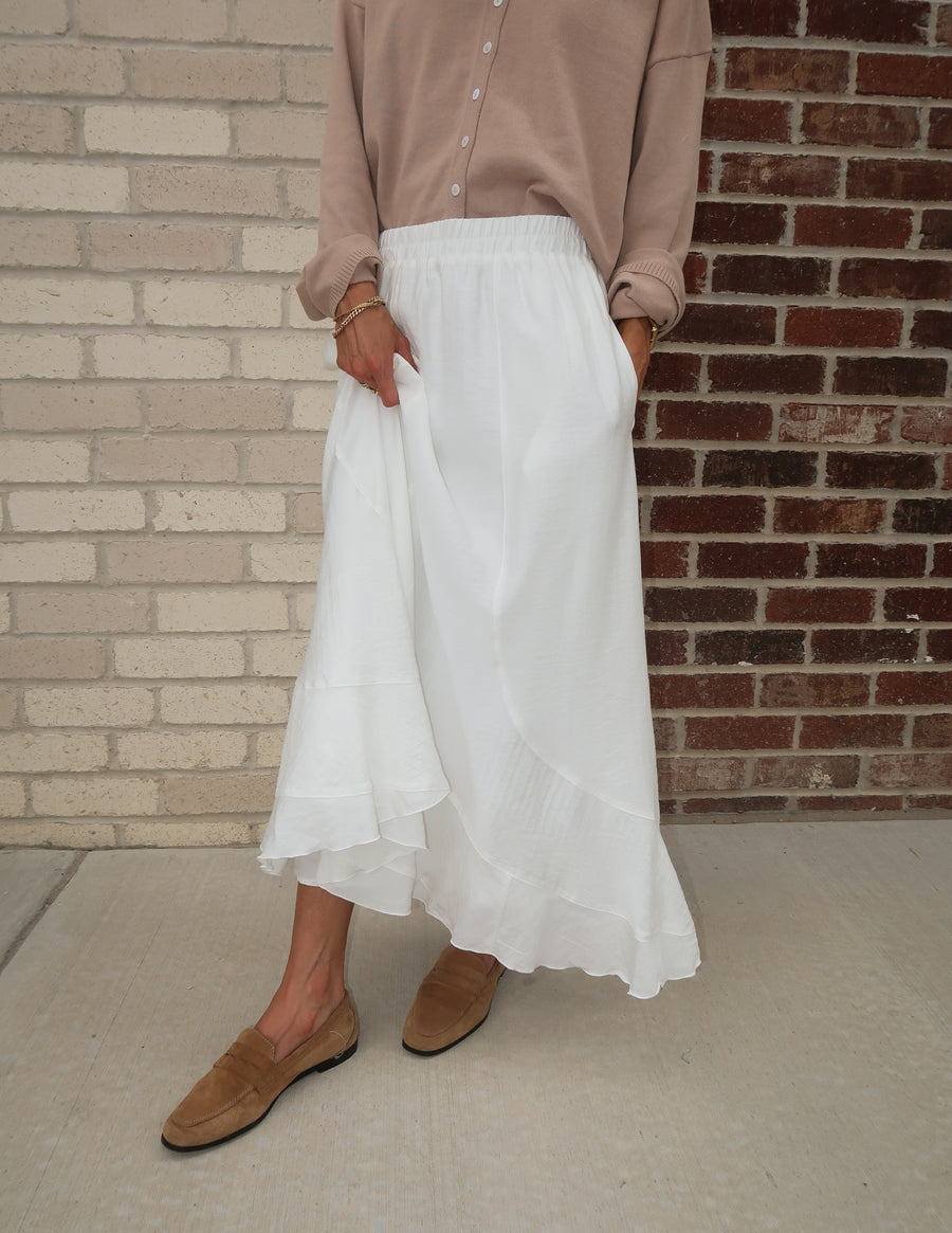 Ivory Drift Midi Skirt