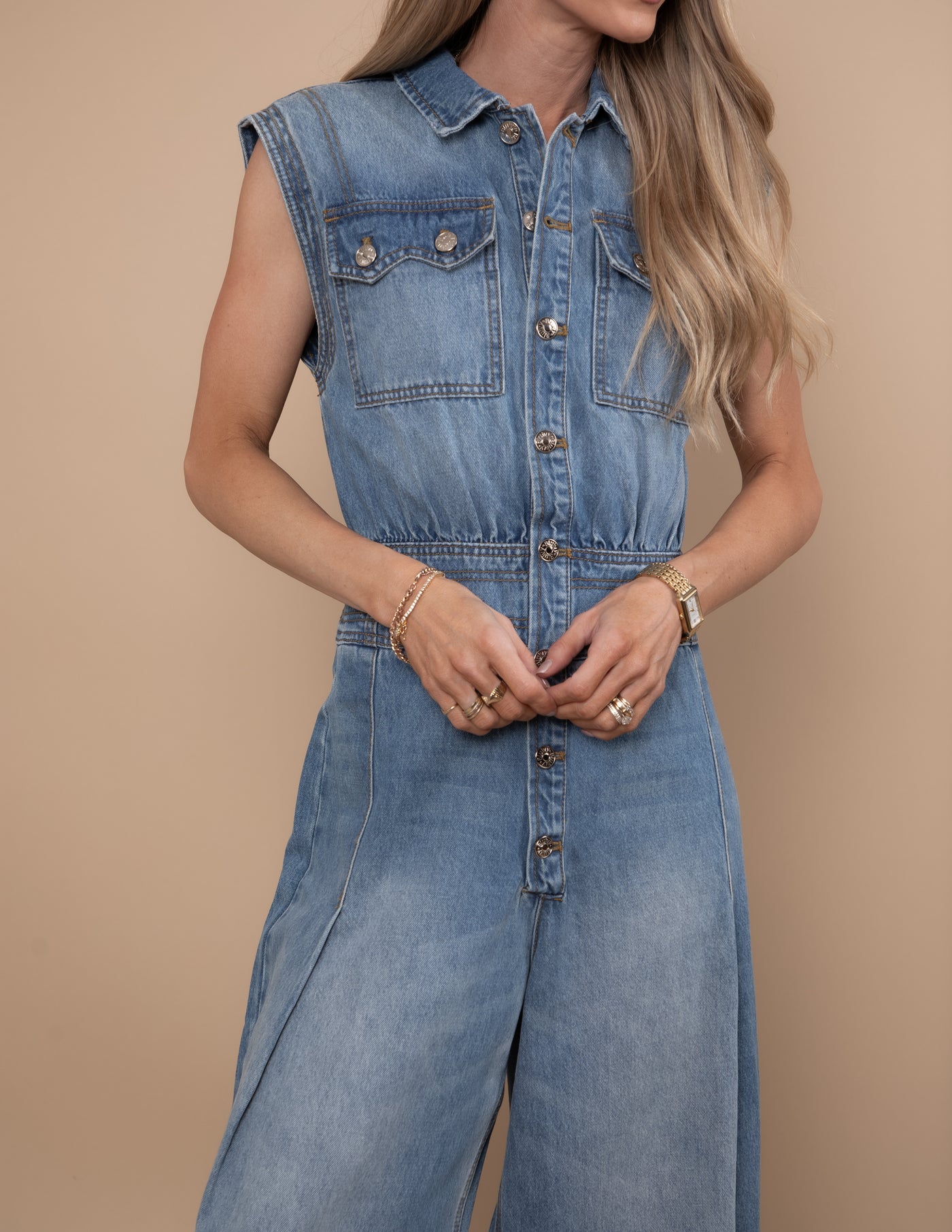 High Noon Denim Jumpsuit