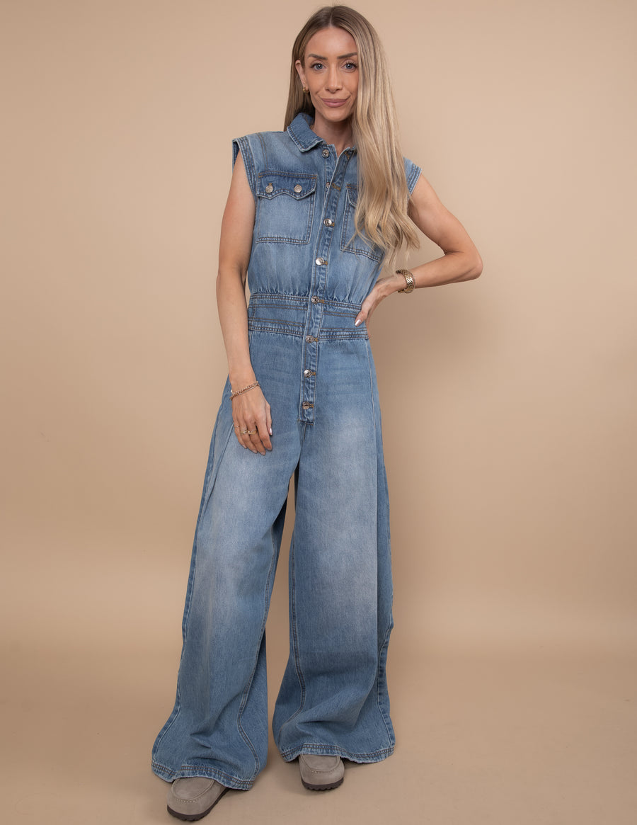 High Noon Denim Jumpsuit