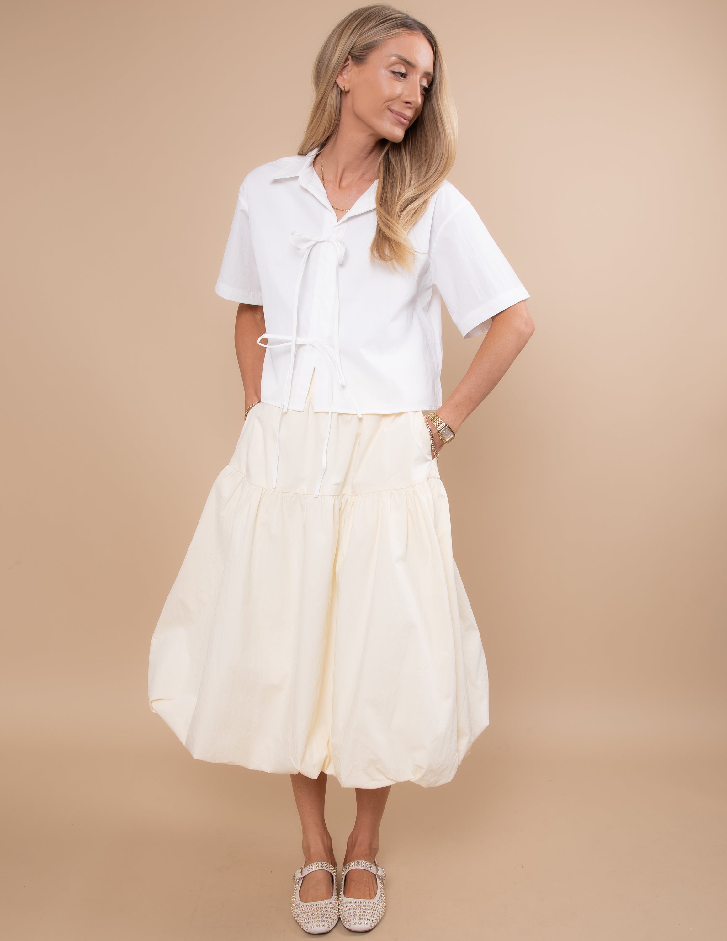 Wrenley Puffed Hem Skirt