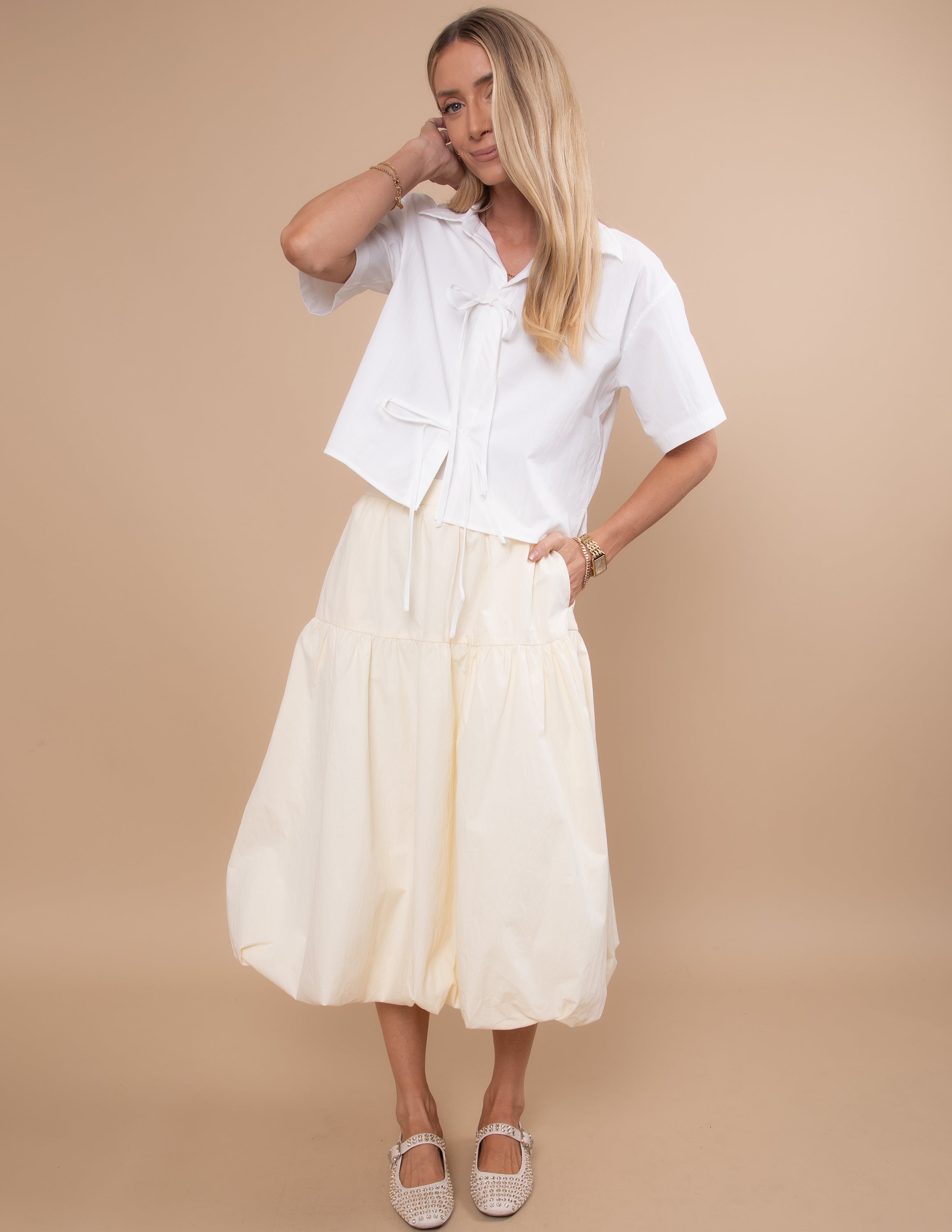 Wrenley Puffed Hem Skirt