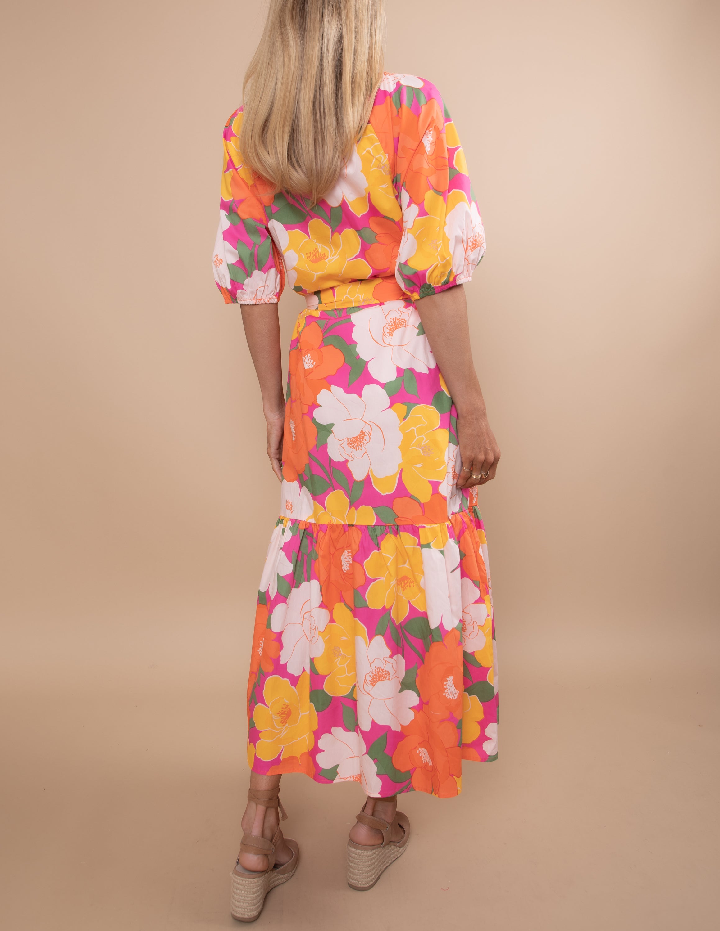 Milley Floral Tiered Midi Dress