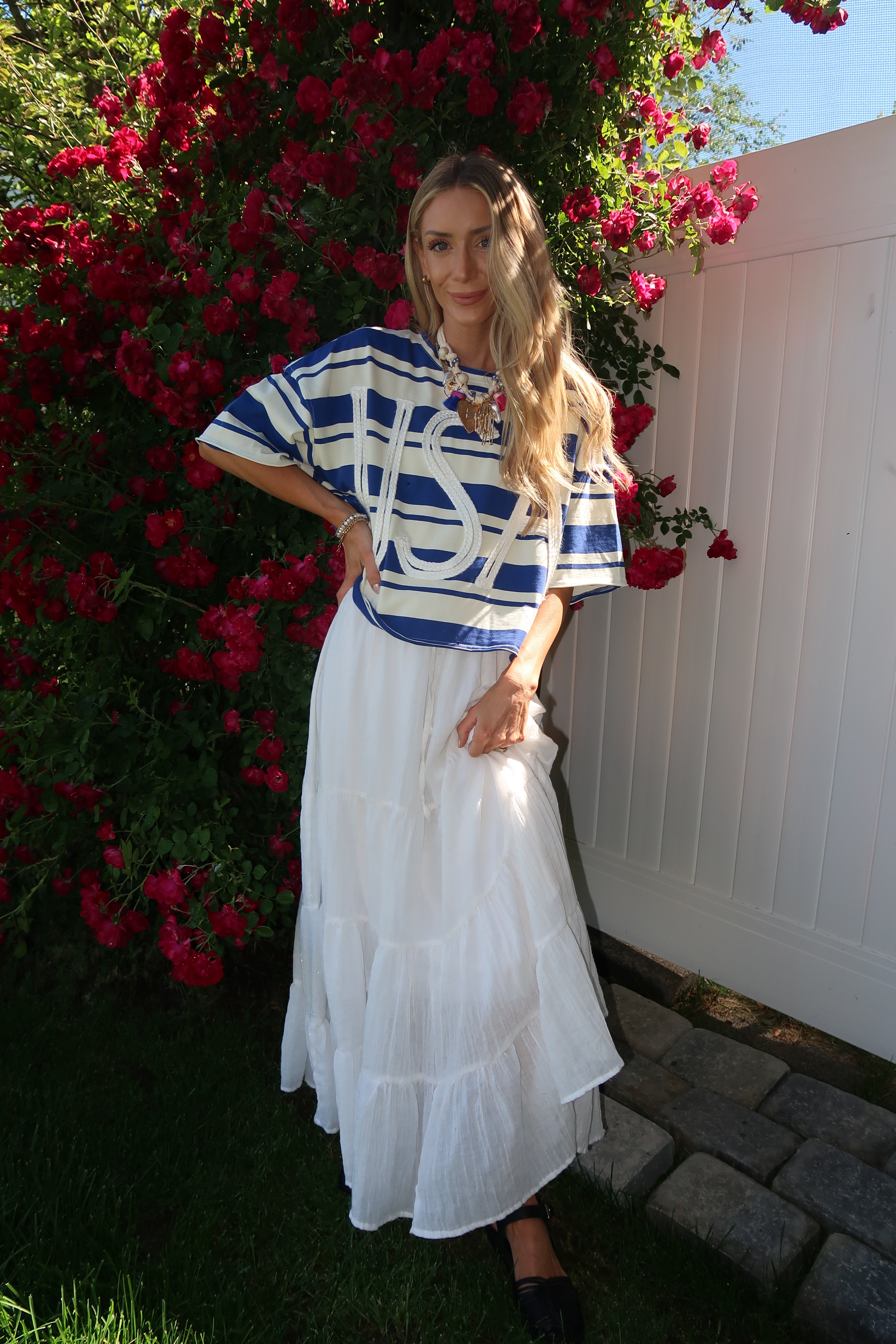 USA Stripe Short Sleeve Top