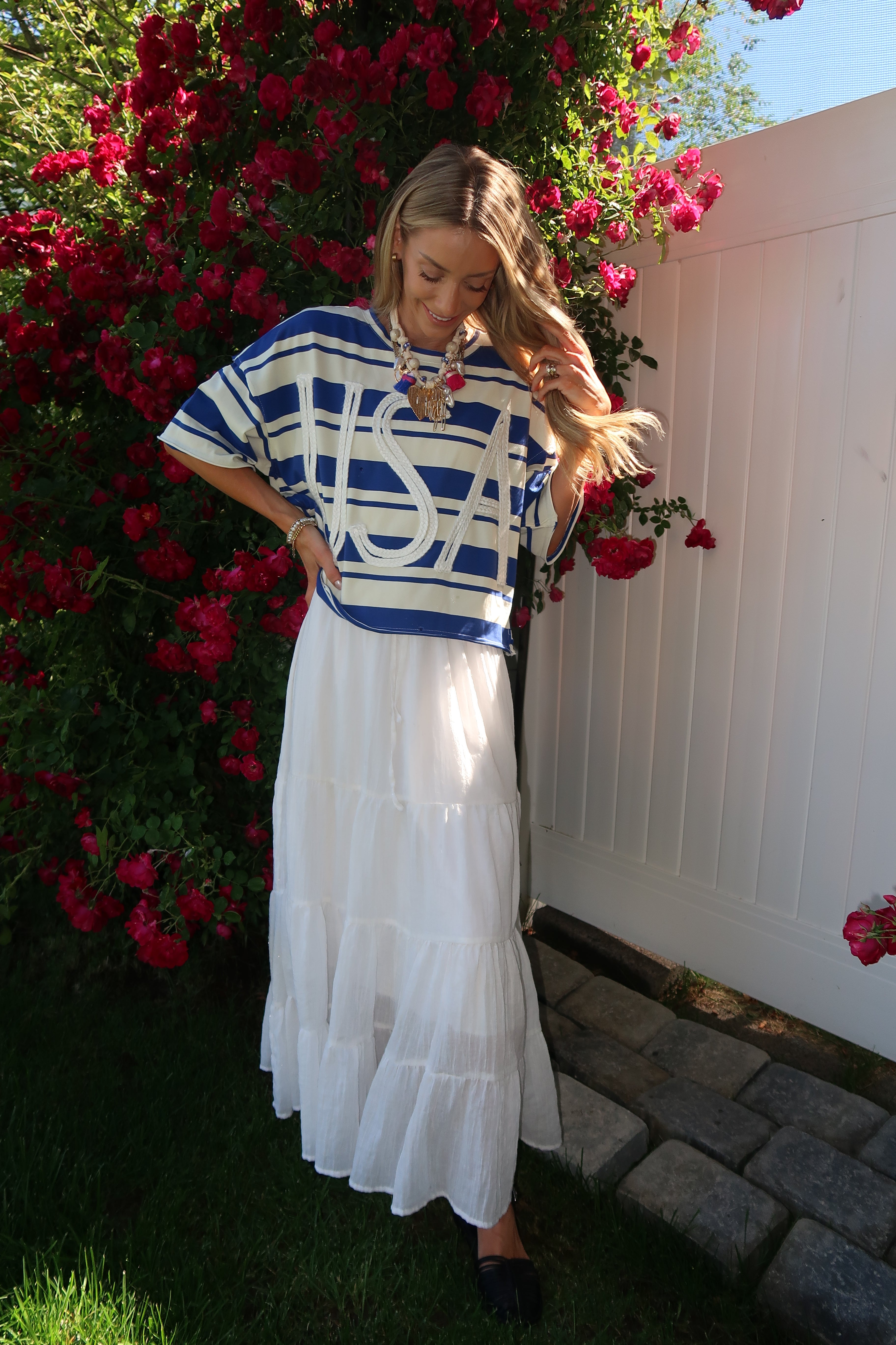 USA Stripe Short Sleeve Top