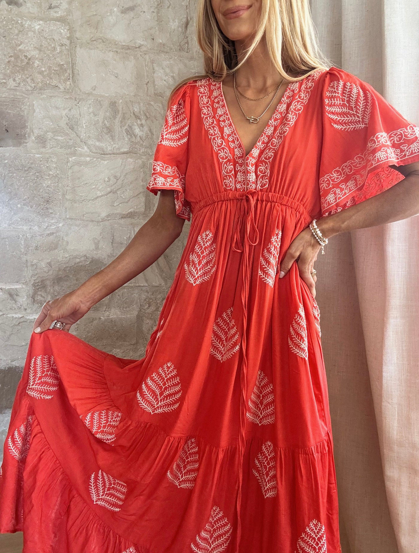 Botanical Embroidered Dress