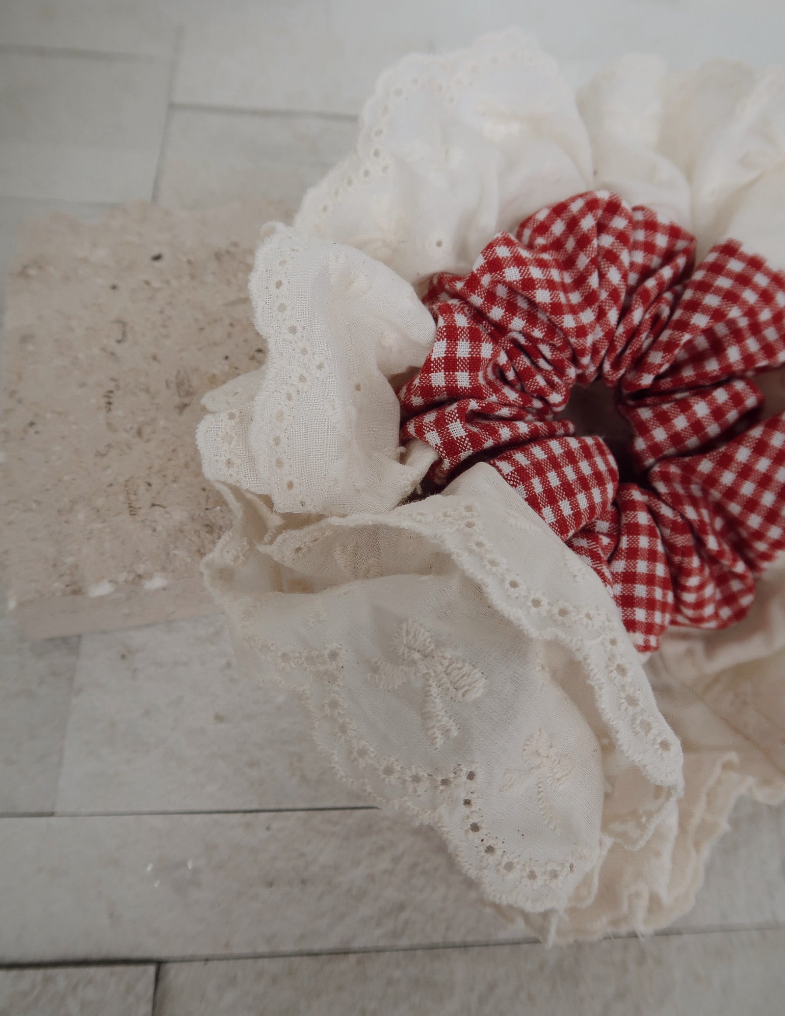 Strawberries and Cream Jumbo Scrunchy