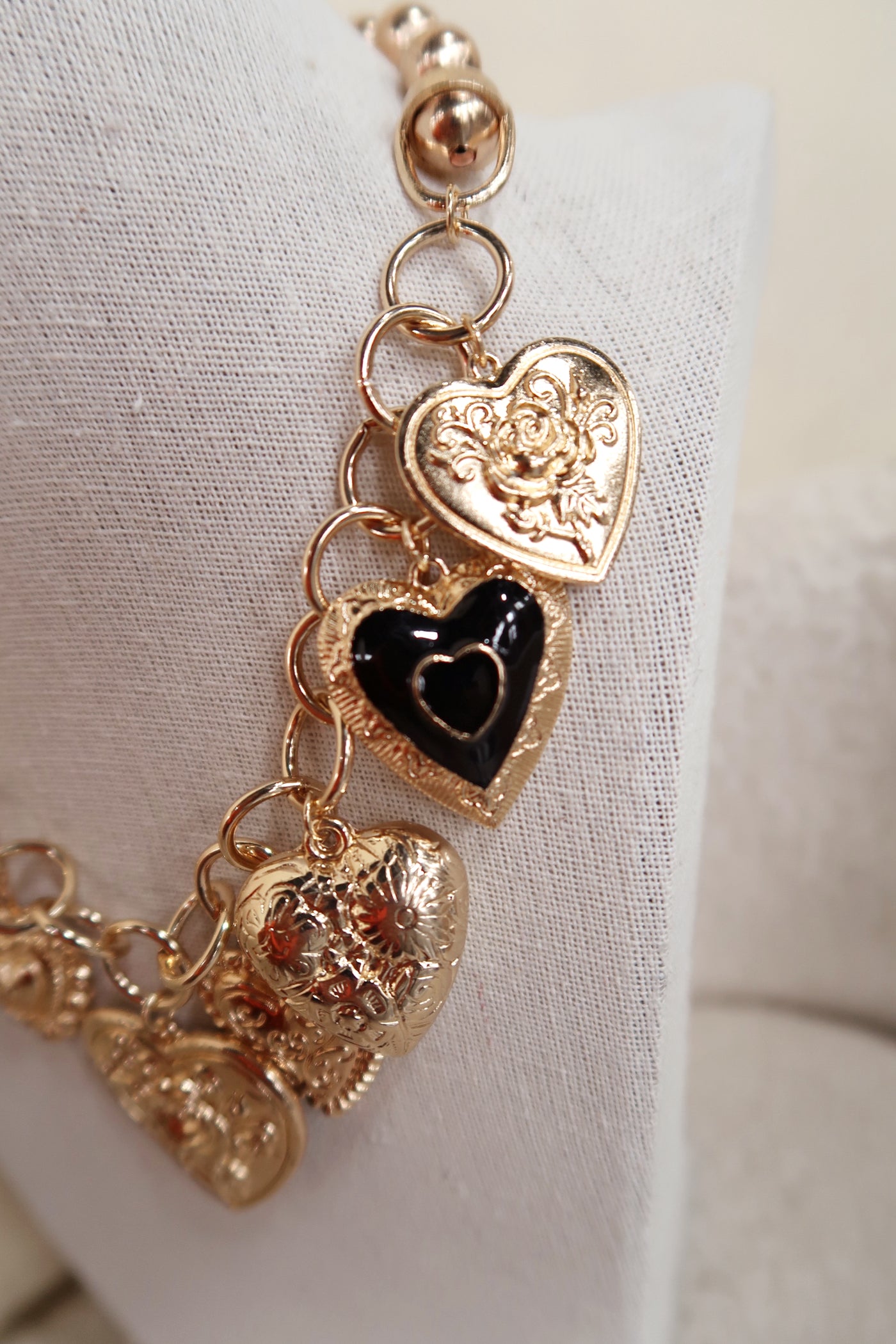 Beaded Heart Charm Necklace