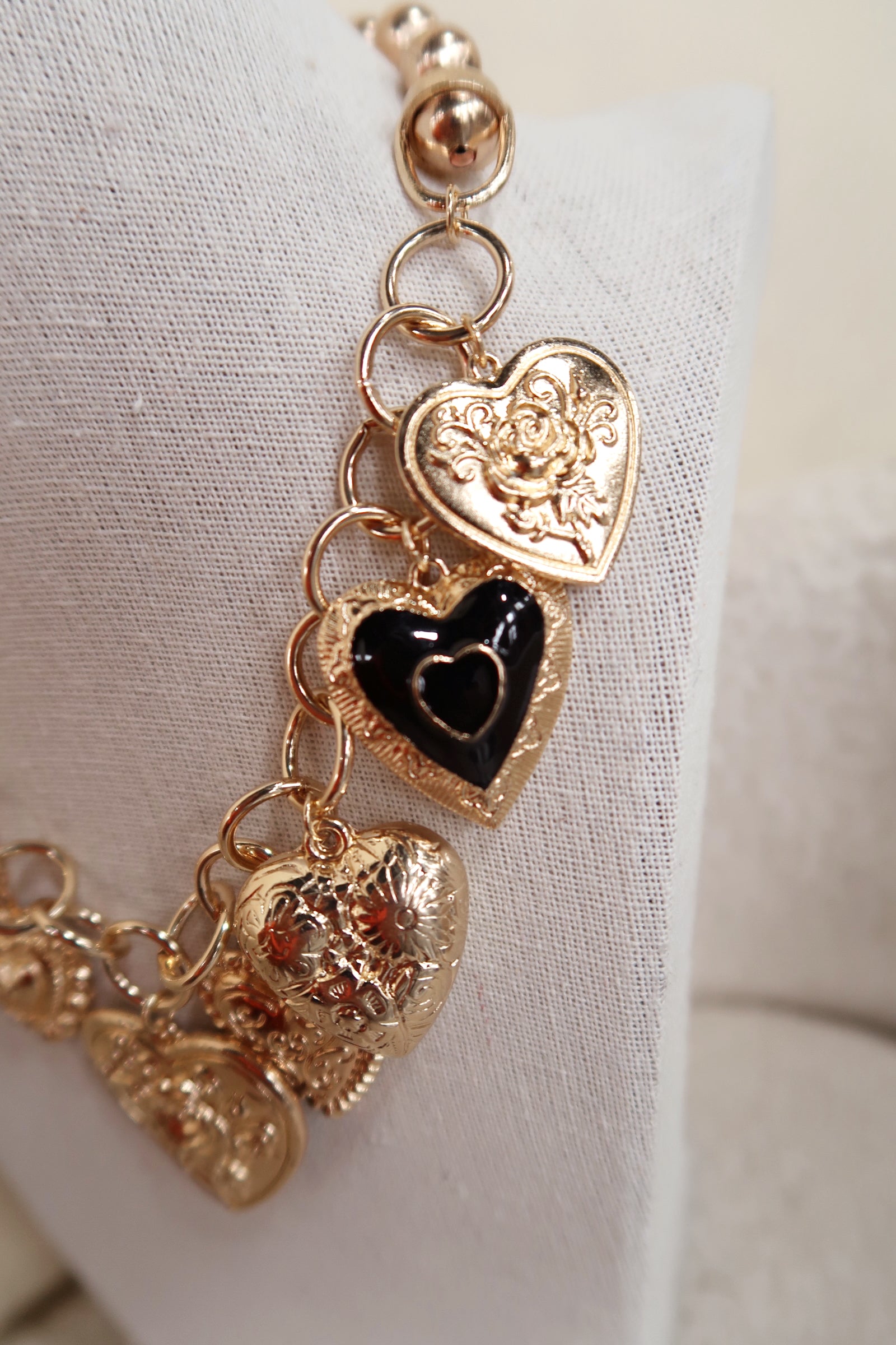 Beaded Heart Charm Necklace