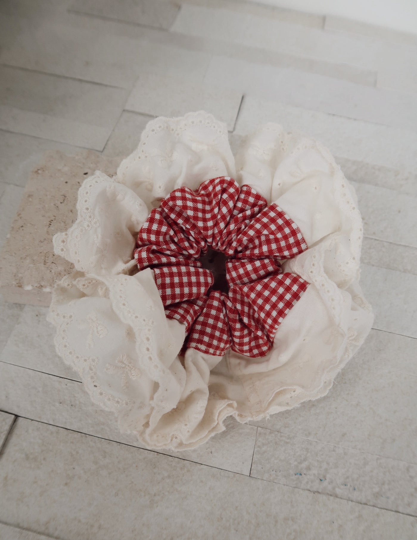 Strawberries and Cream Jumbo Scrunchy
